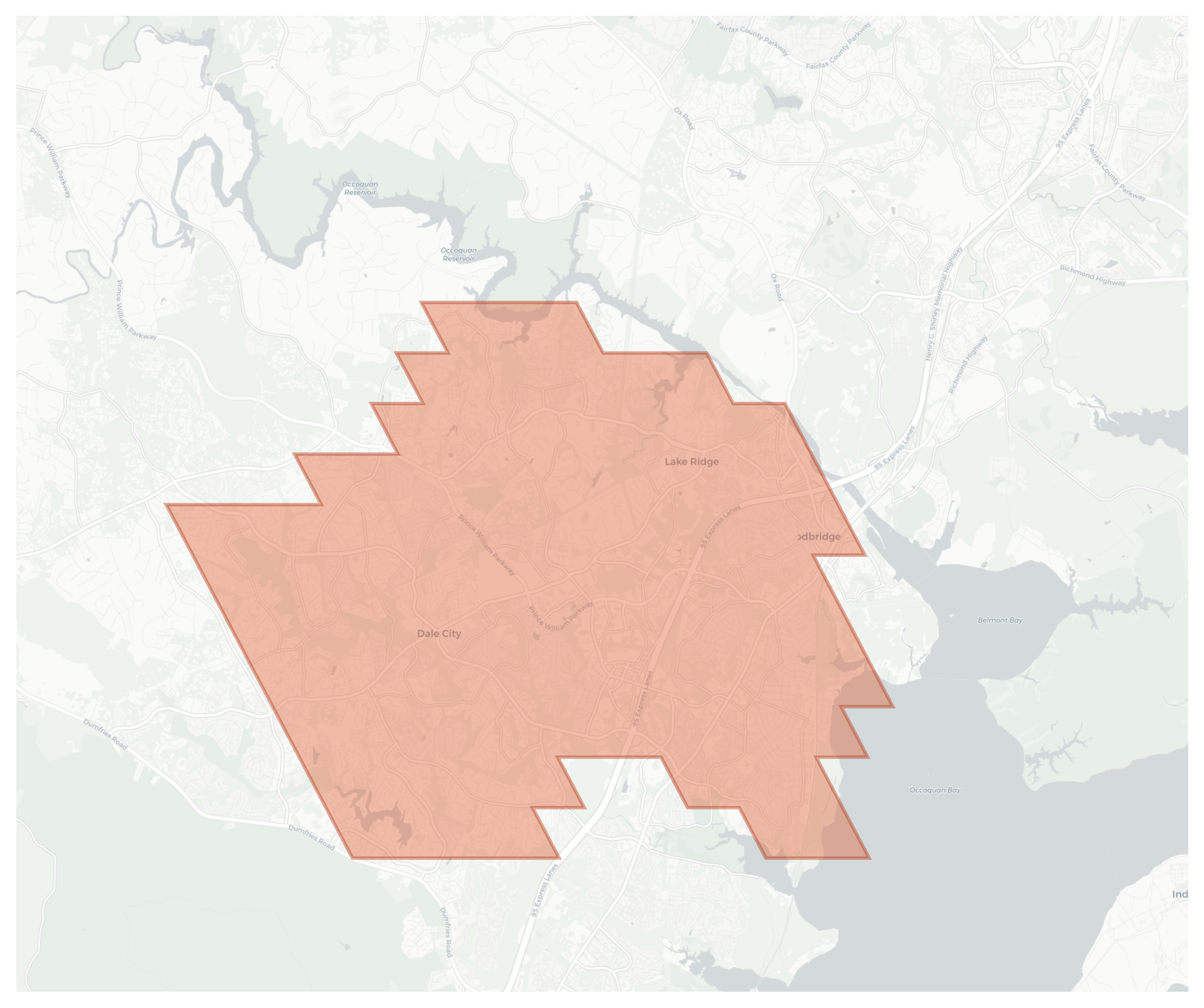 Dale City geographic map