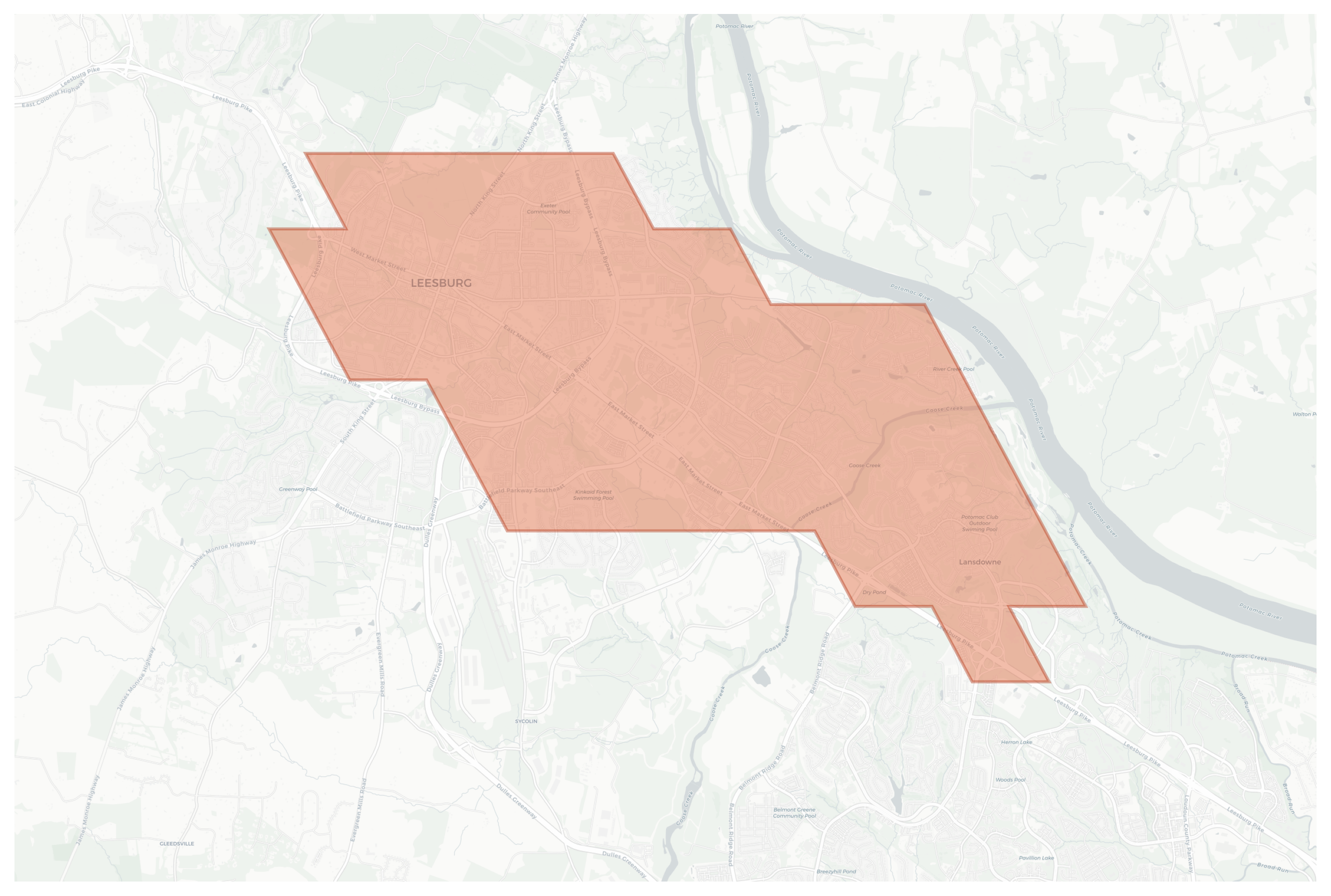 Leesburg geographic map