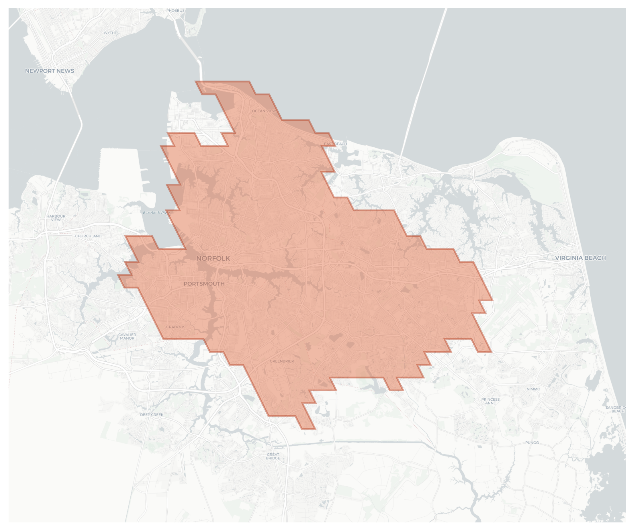 Norfolk geographic map