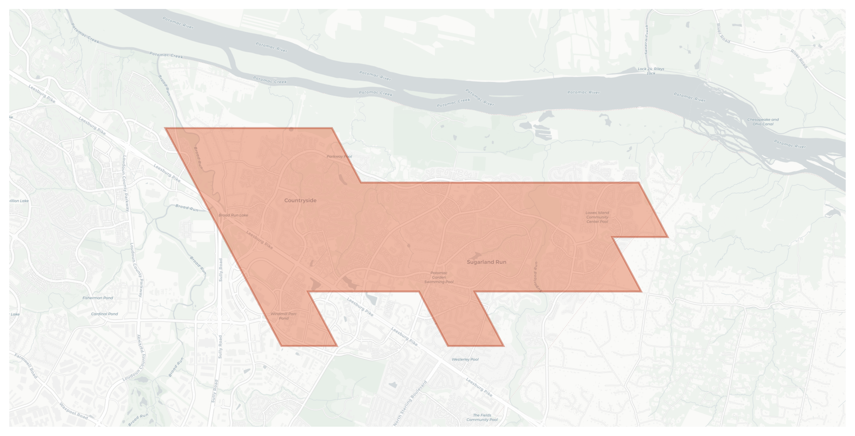 Sugarland Run geographic map