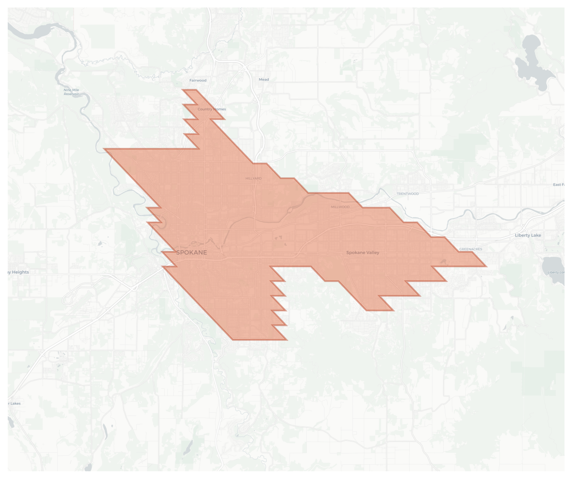 Spokane geographic map
