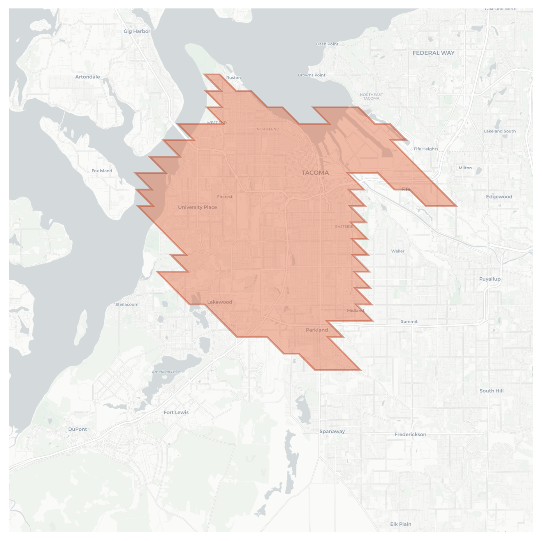 Tacoma geographic map