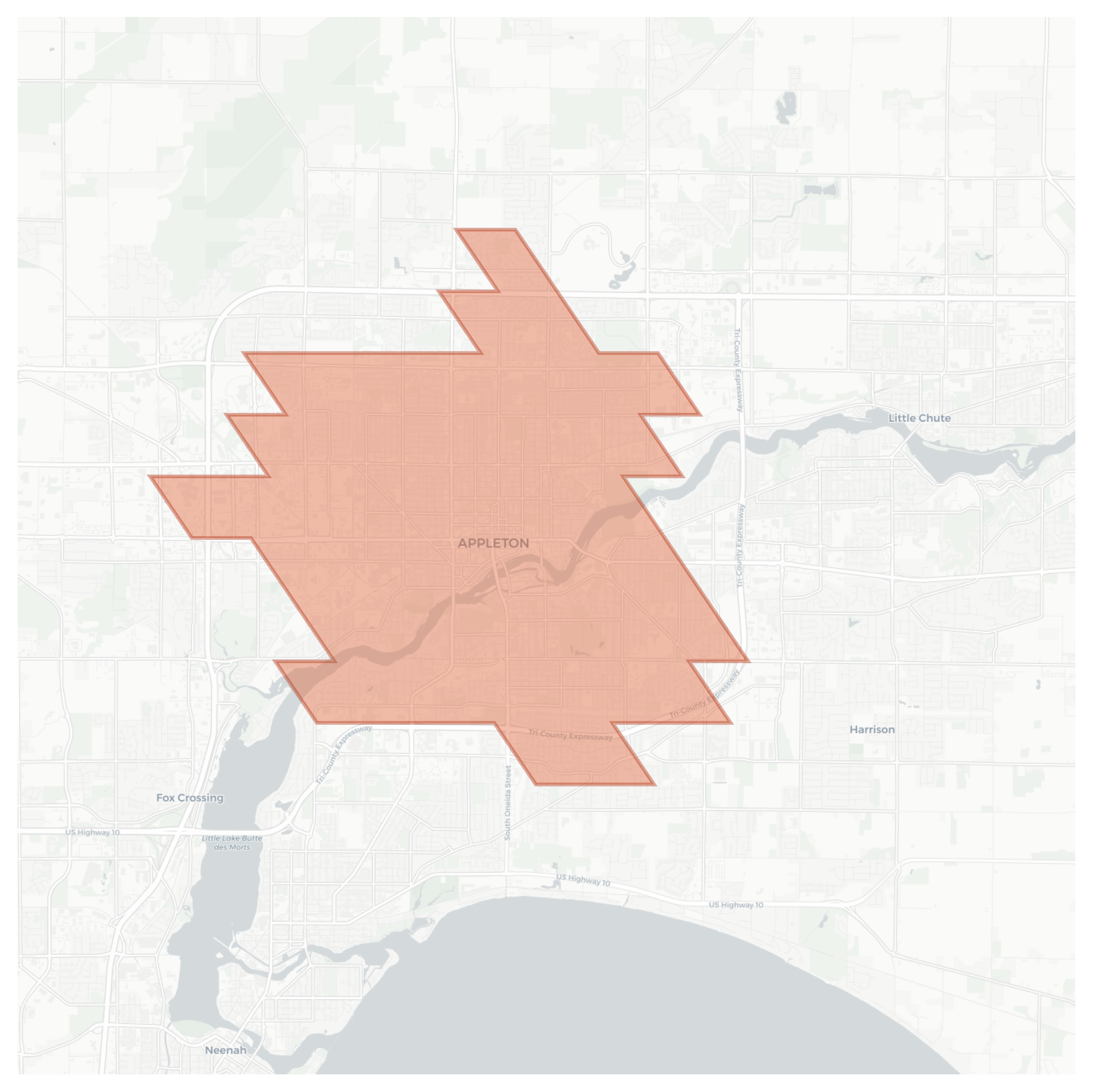 Appleton geographic map
