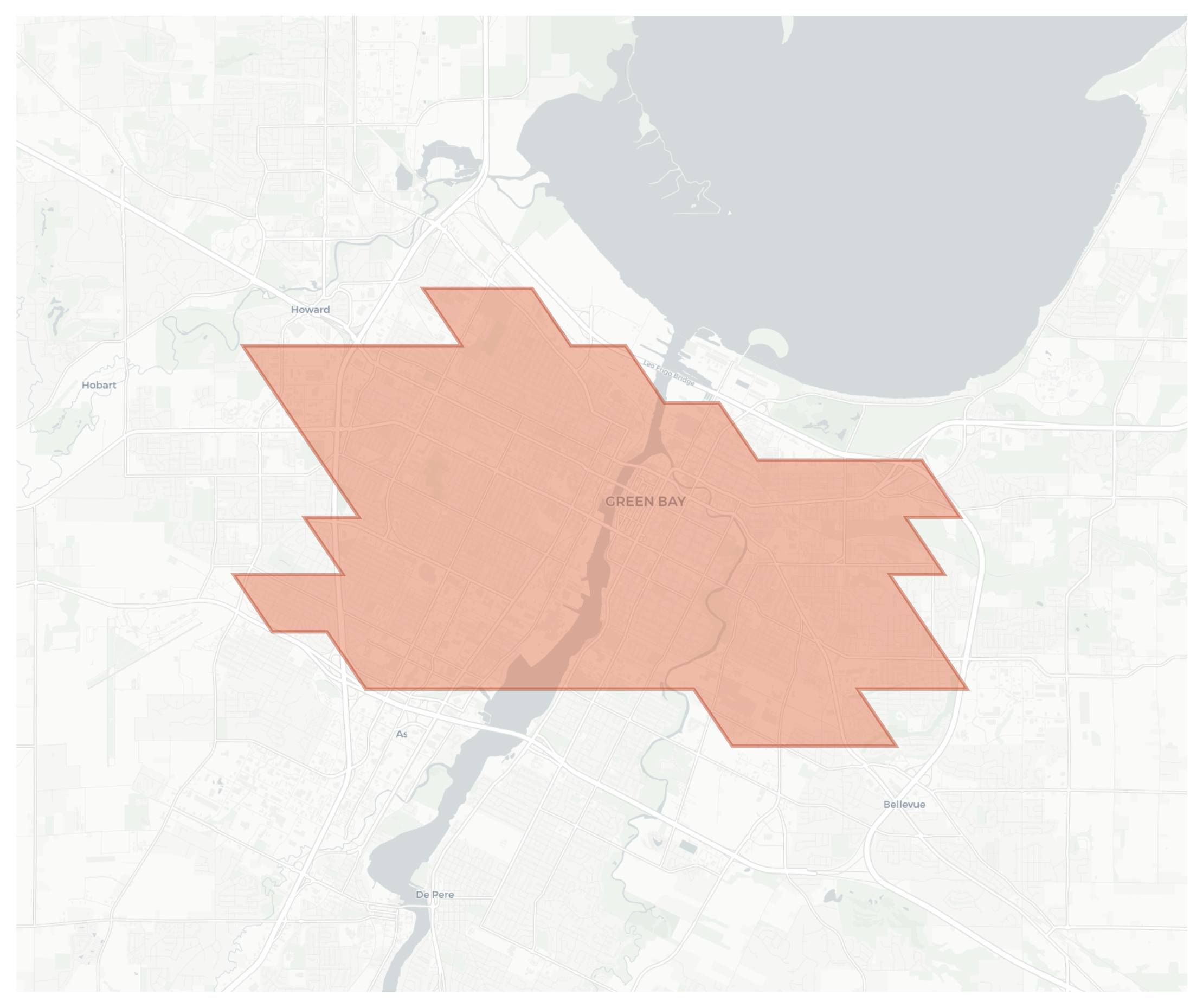 Green Bay geographic map