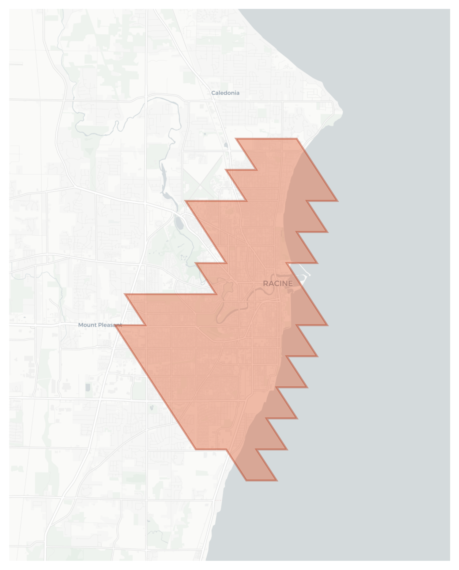 Racine geographic map