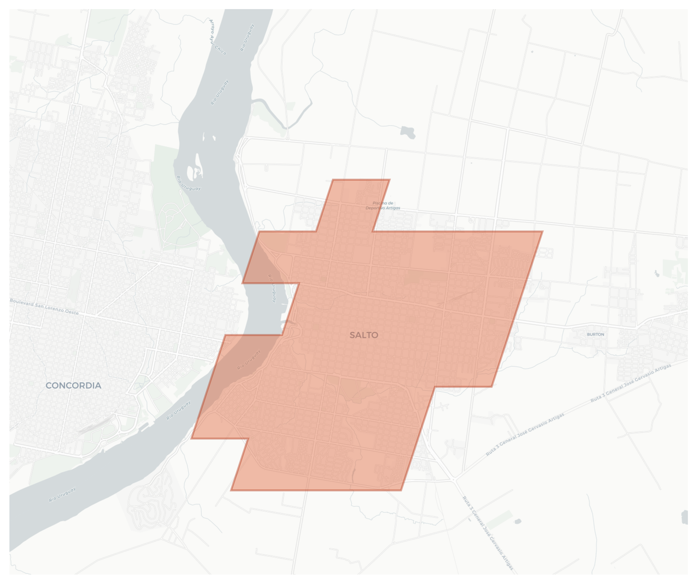 Salto geographic map