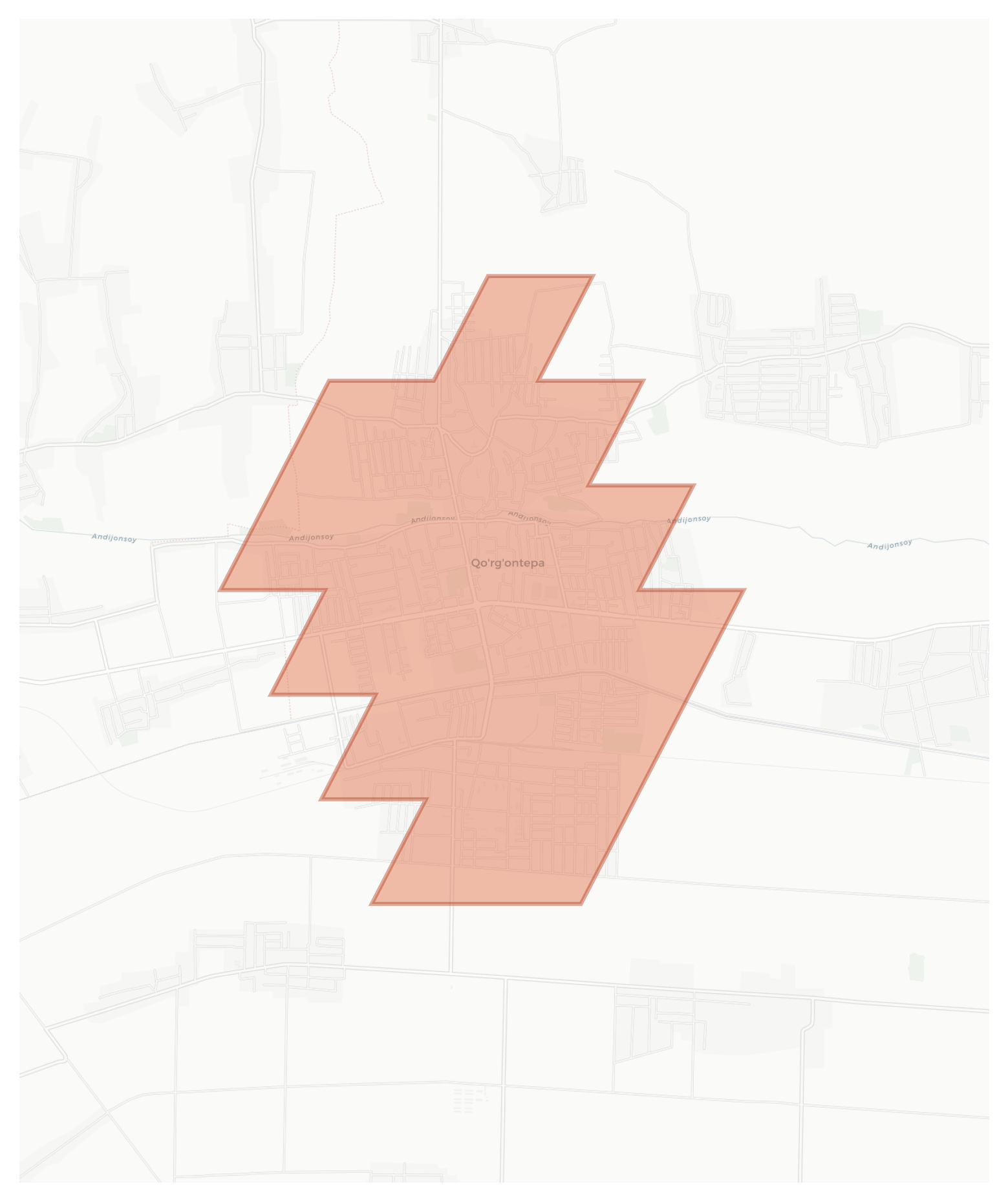 Qurghontepa geographic map