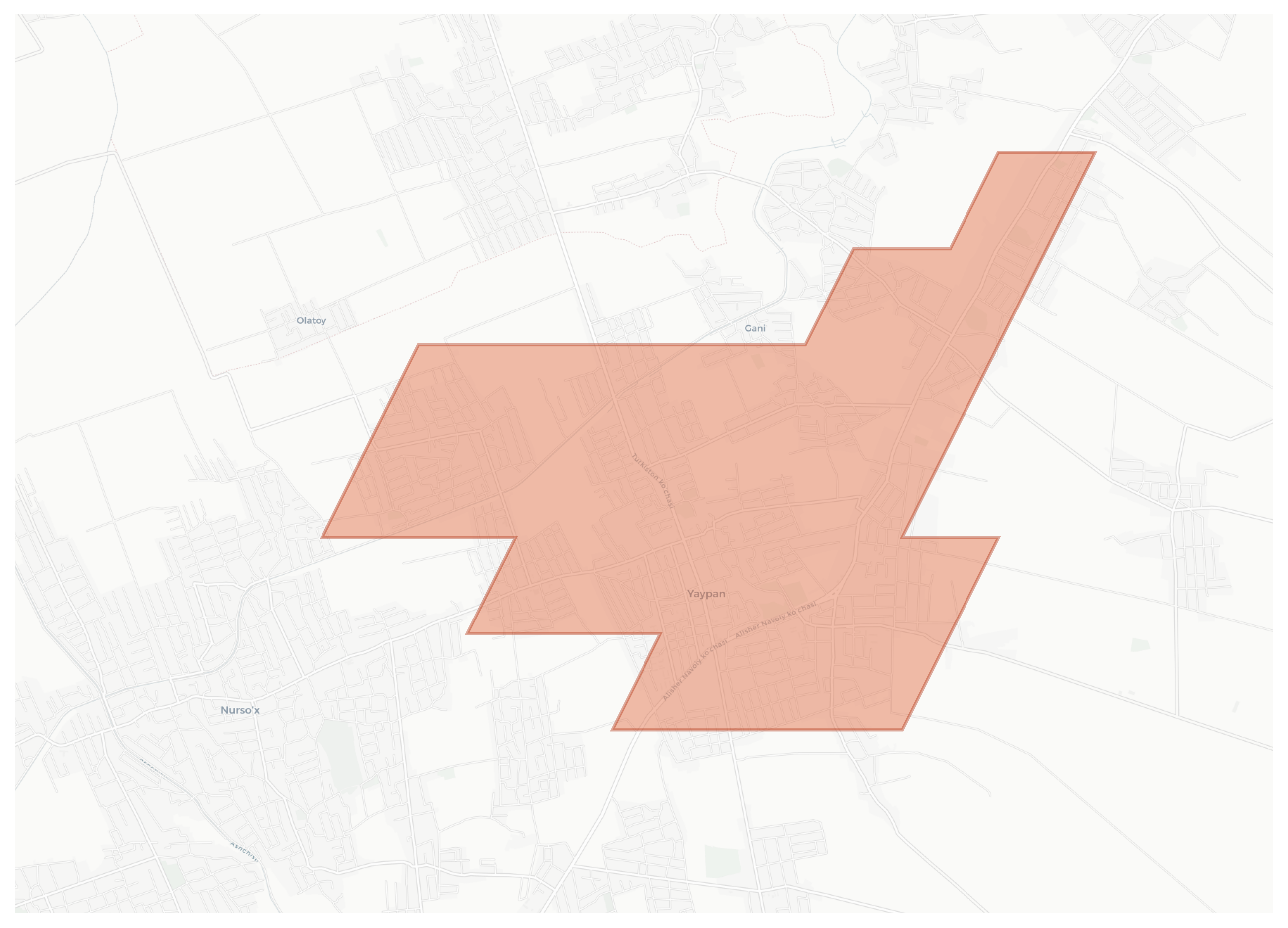 Yaypan geographic map