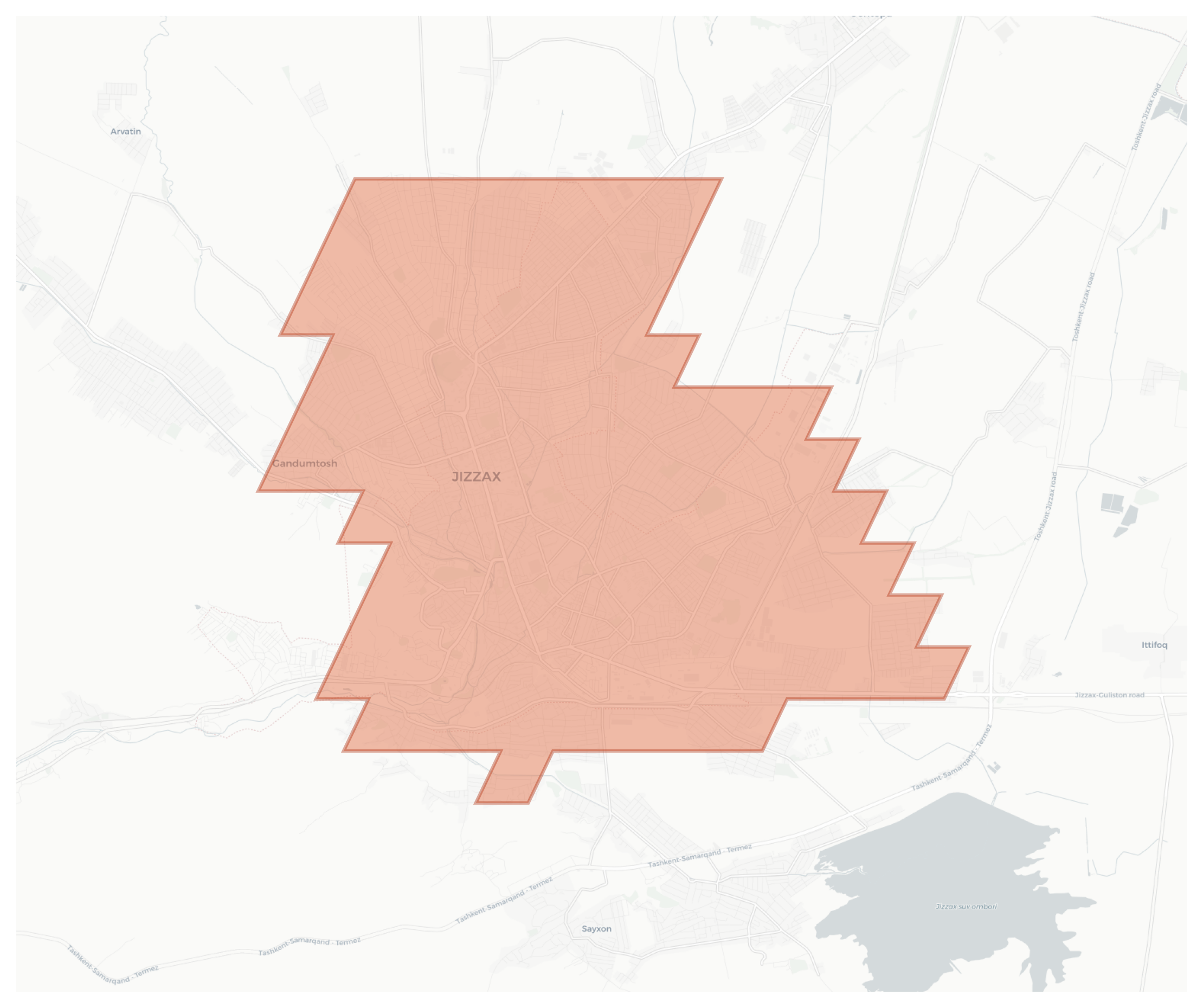 Jizzakh geographic map