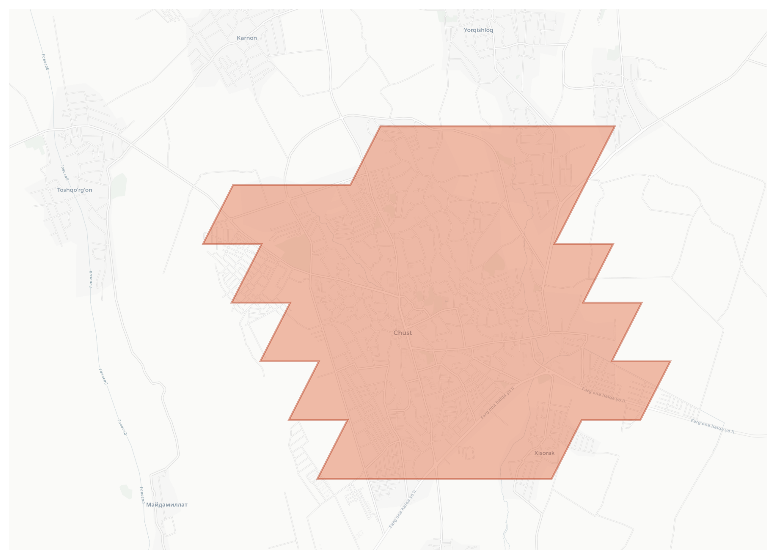 Chust geographic map