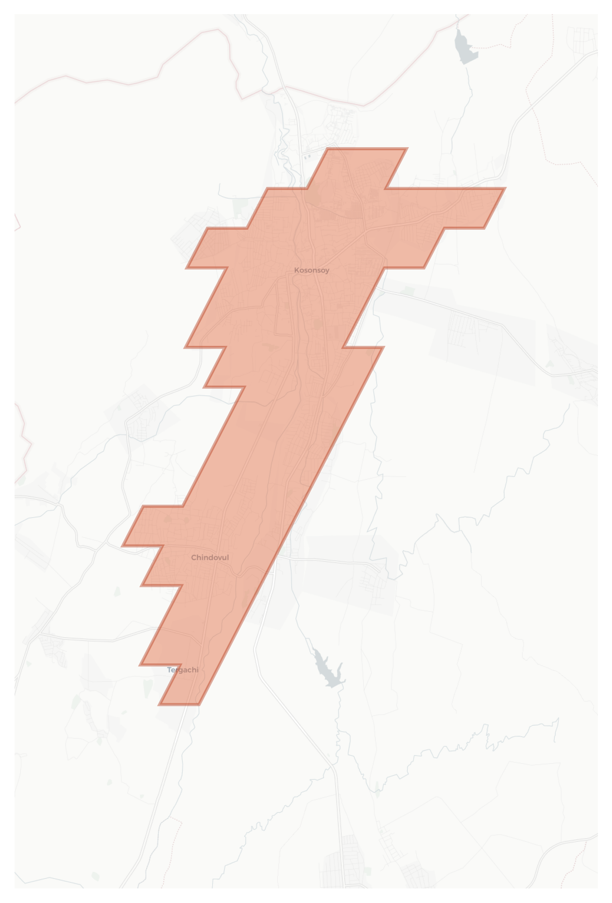 Tergachi geographic map
