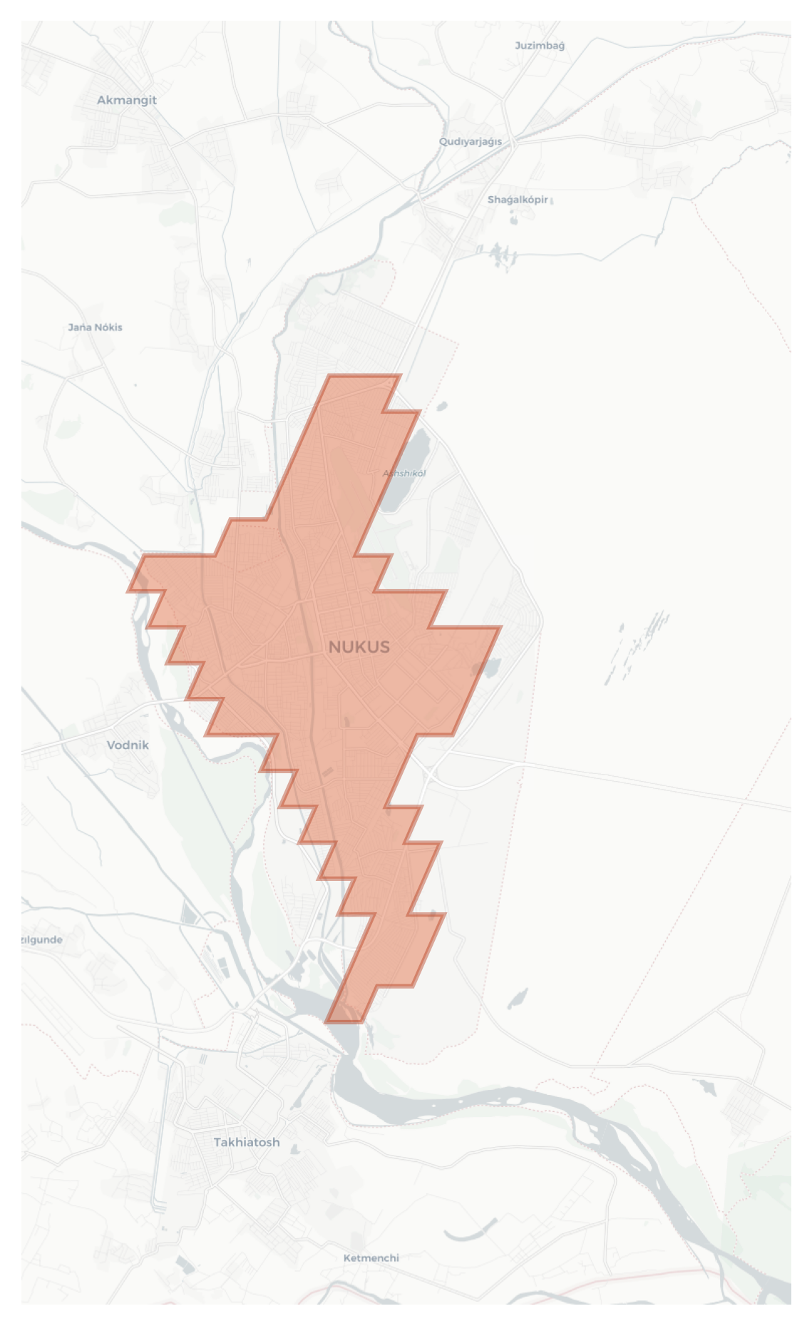 Nukus geographic map