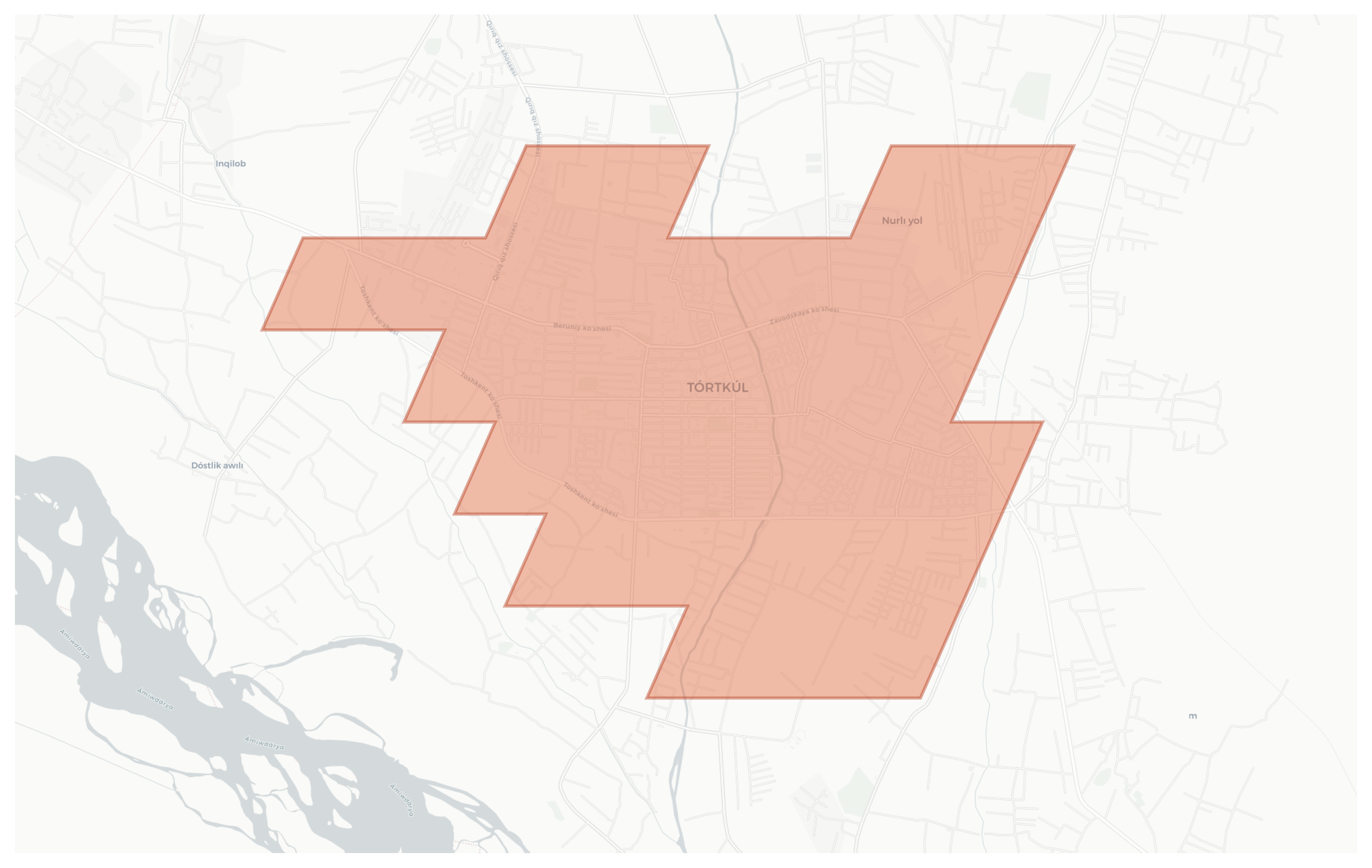 Turtkul geographic map