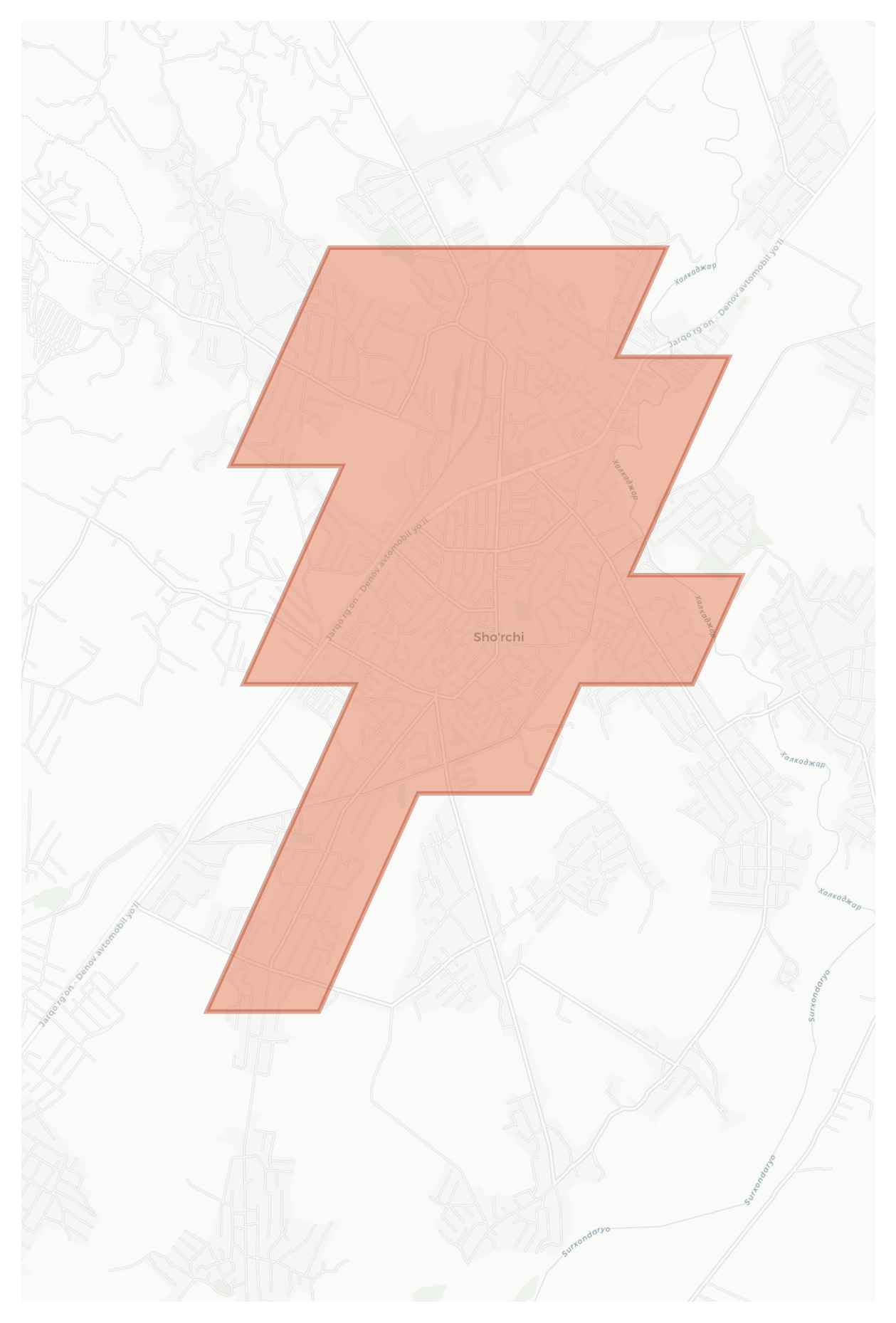 Sho'rchi geographic map