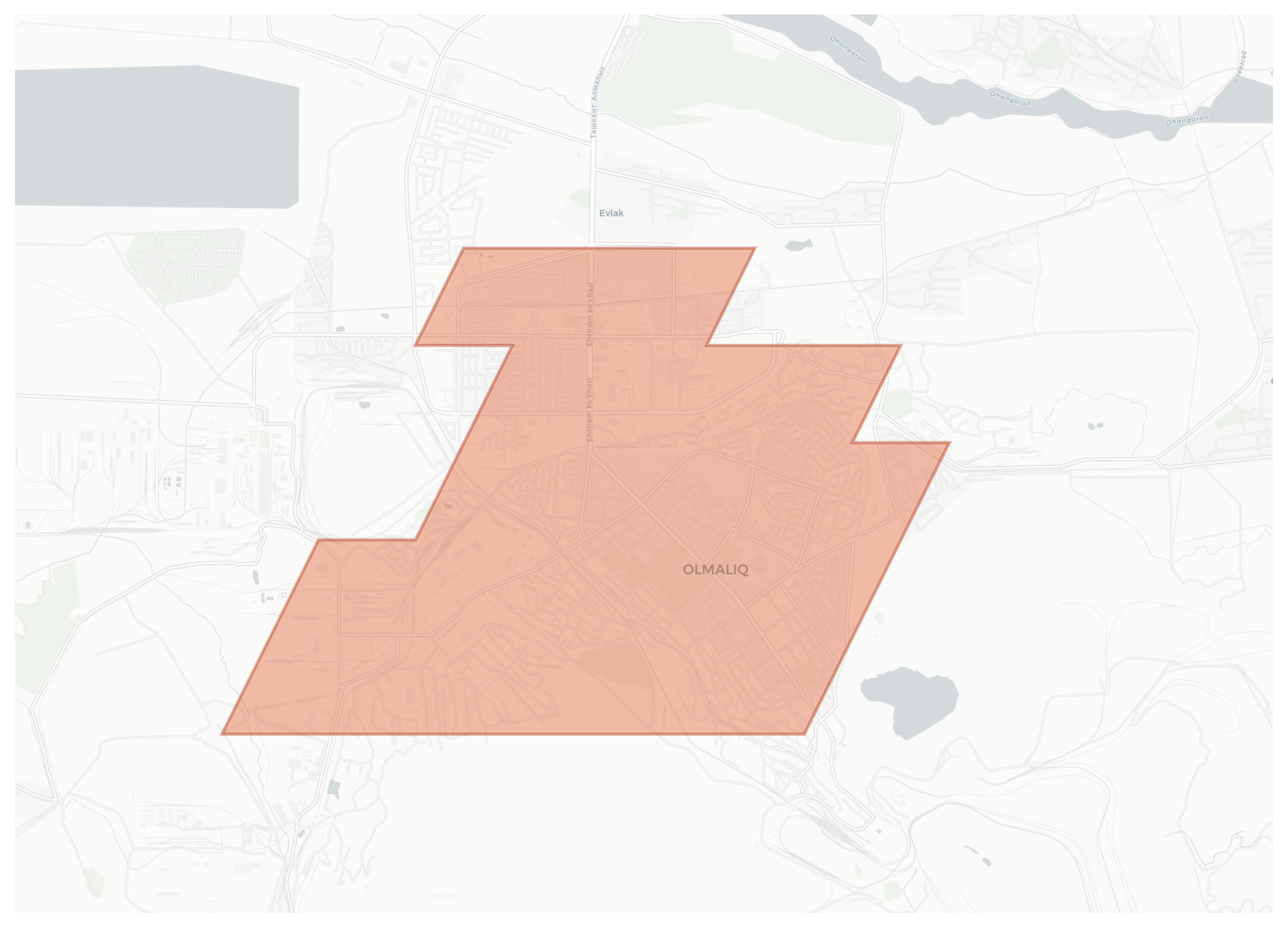 Almalyk geographic map