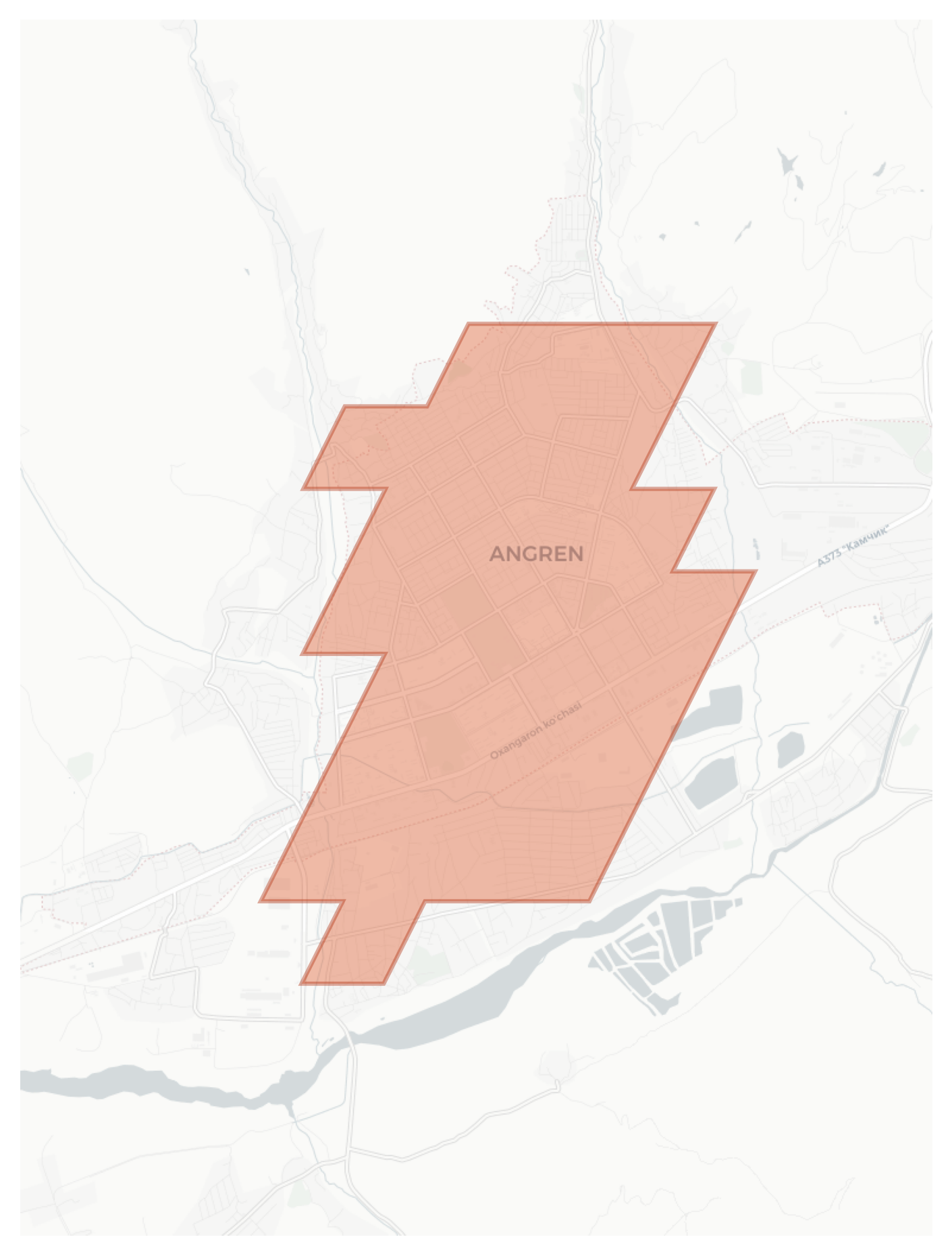 Angren geographic map