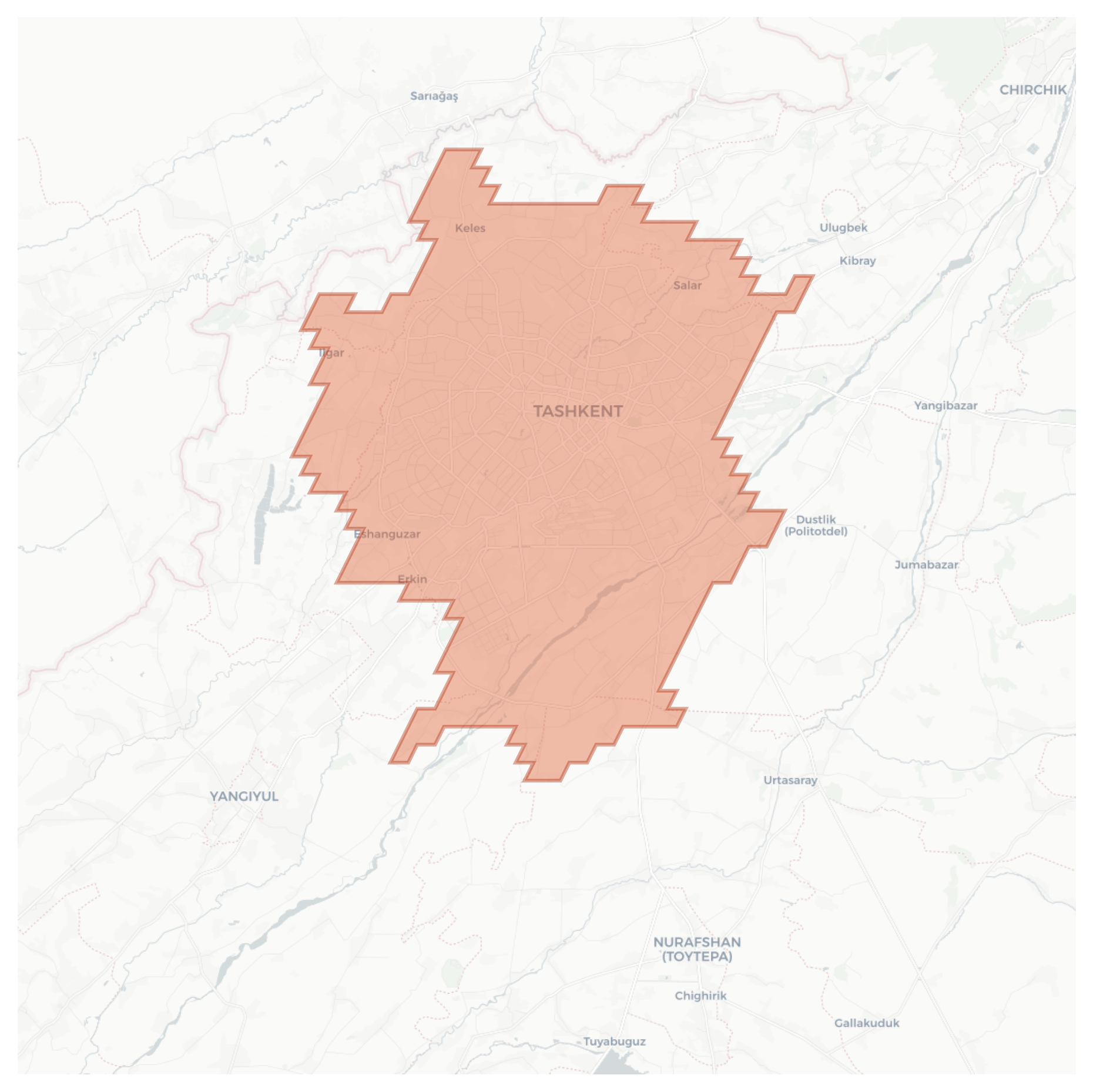 Tashkent geographic map