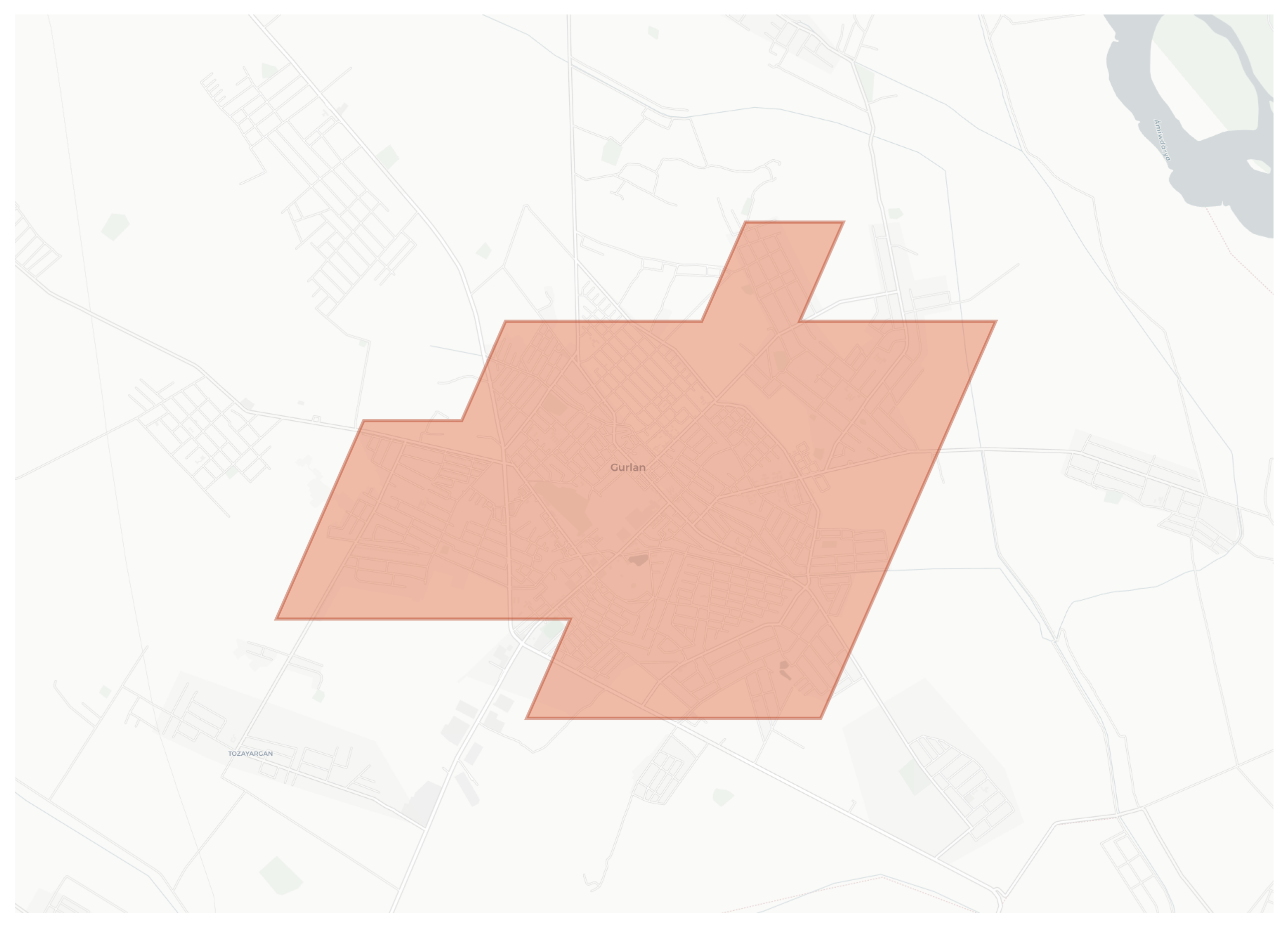 Gurlan geographic map