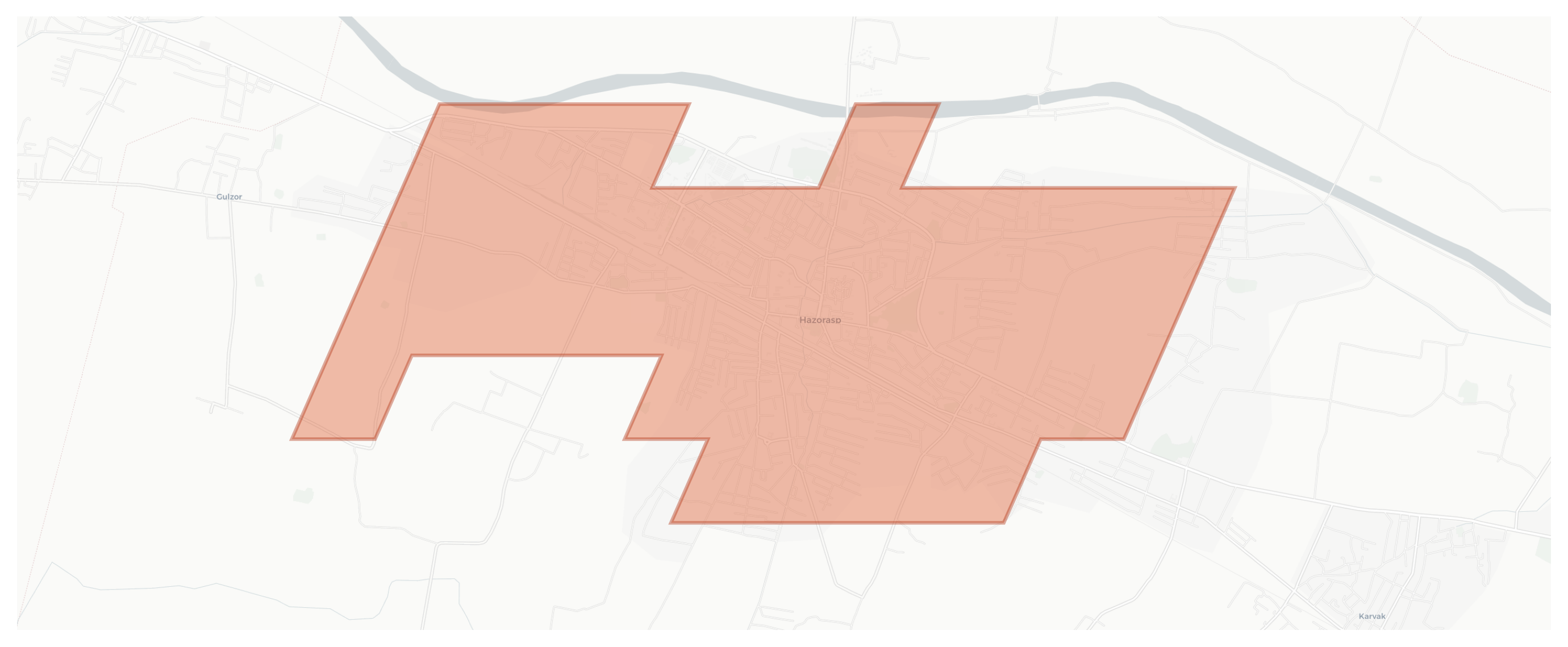 Hazorasp geographic map