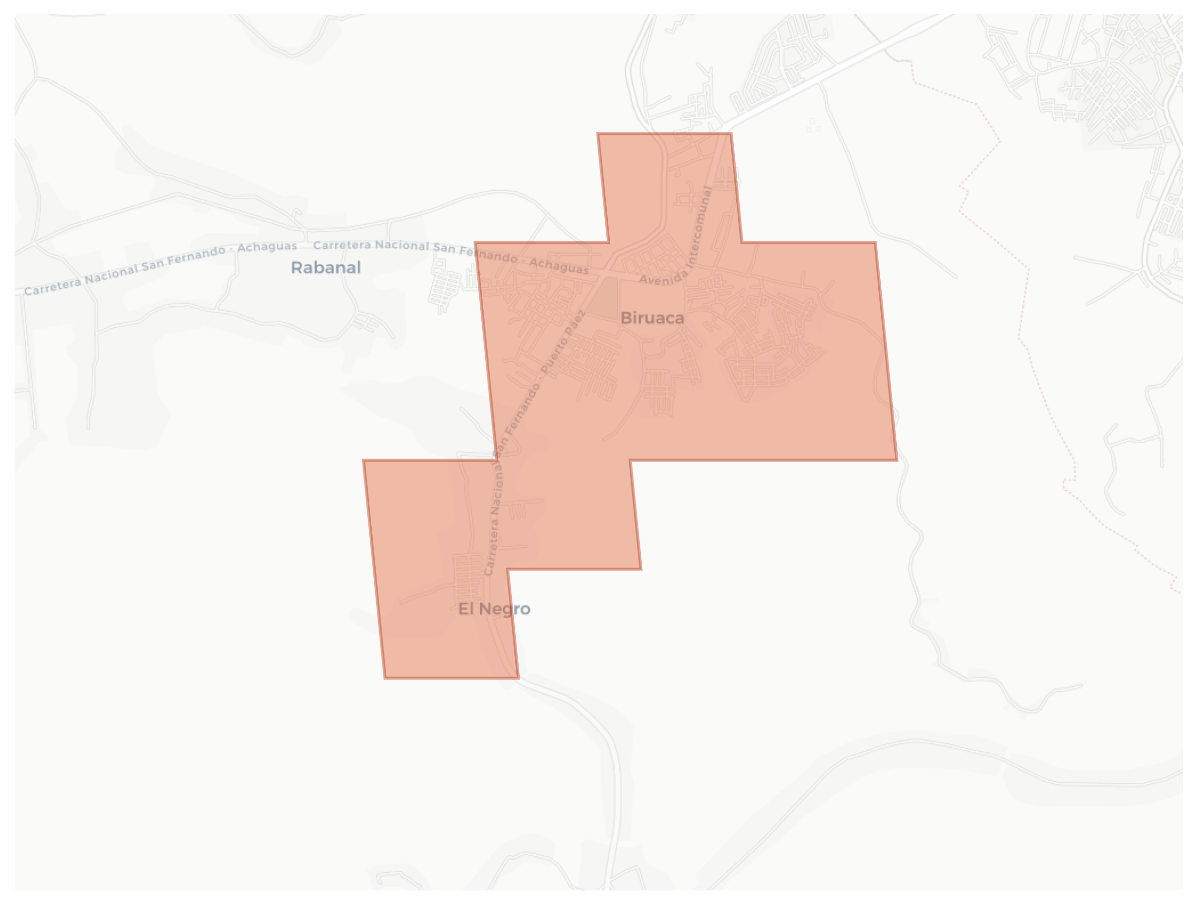 Biruaca geographic map