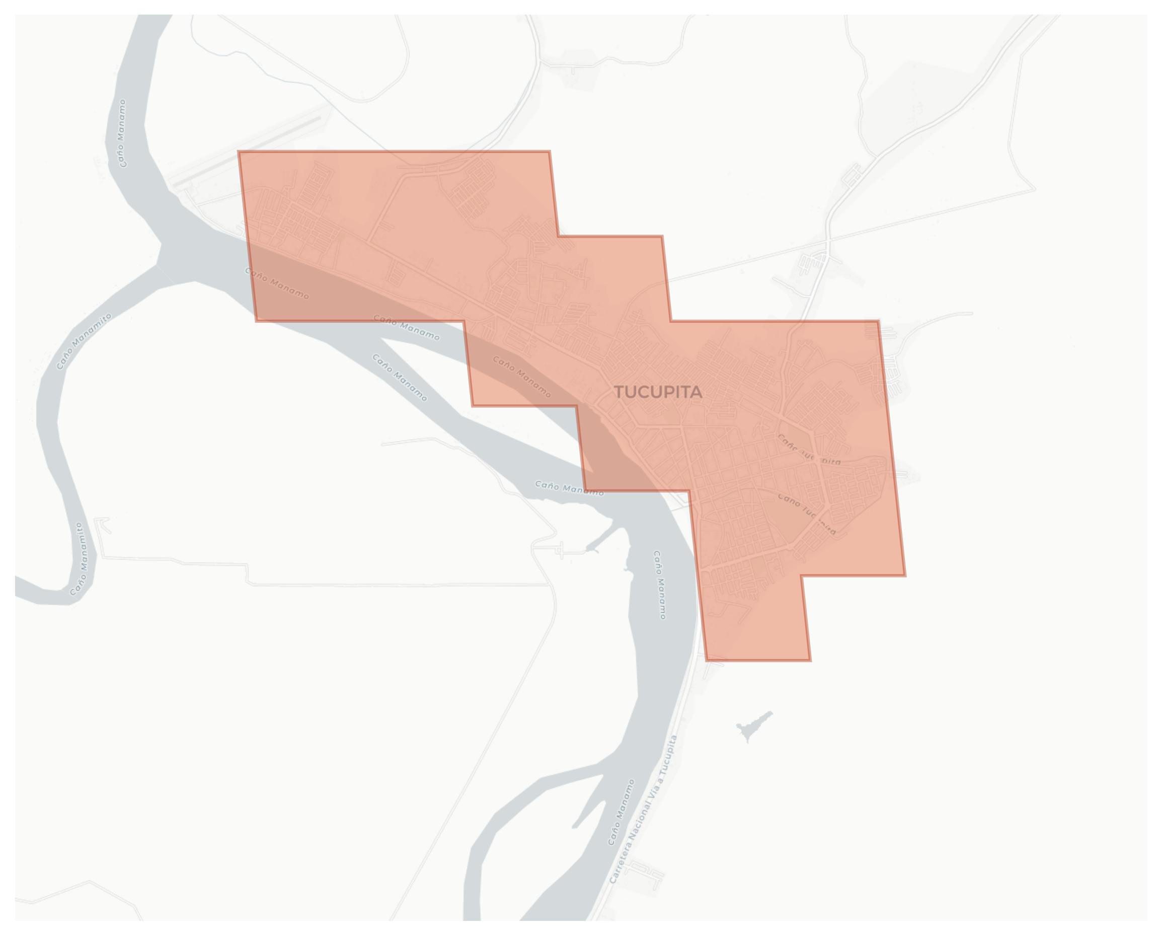 Tucupita geographic map