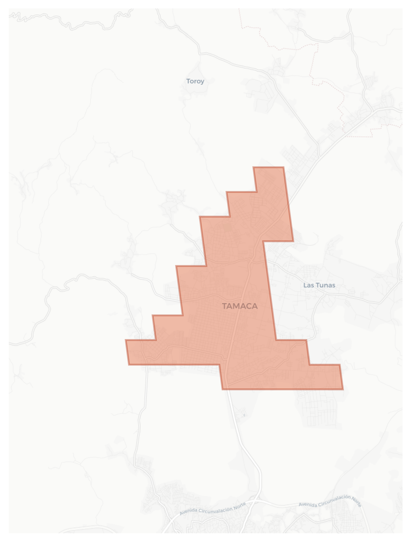 Tamaca geographic map