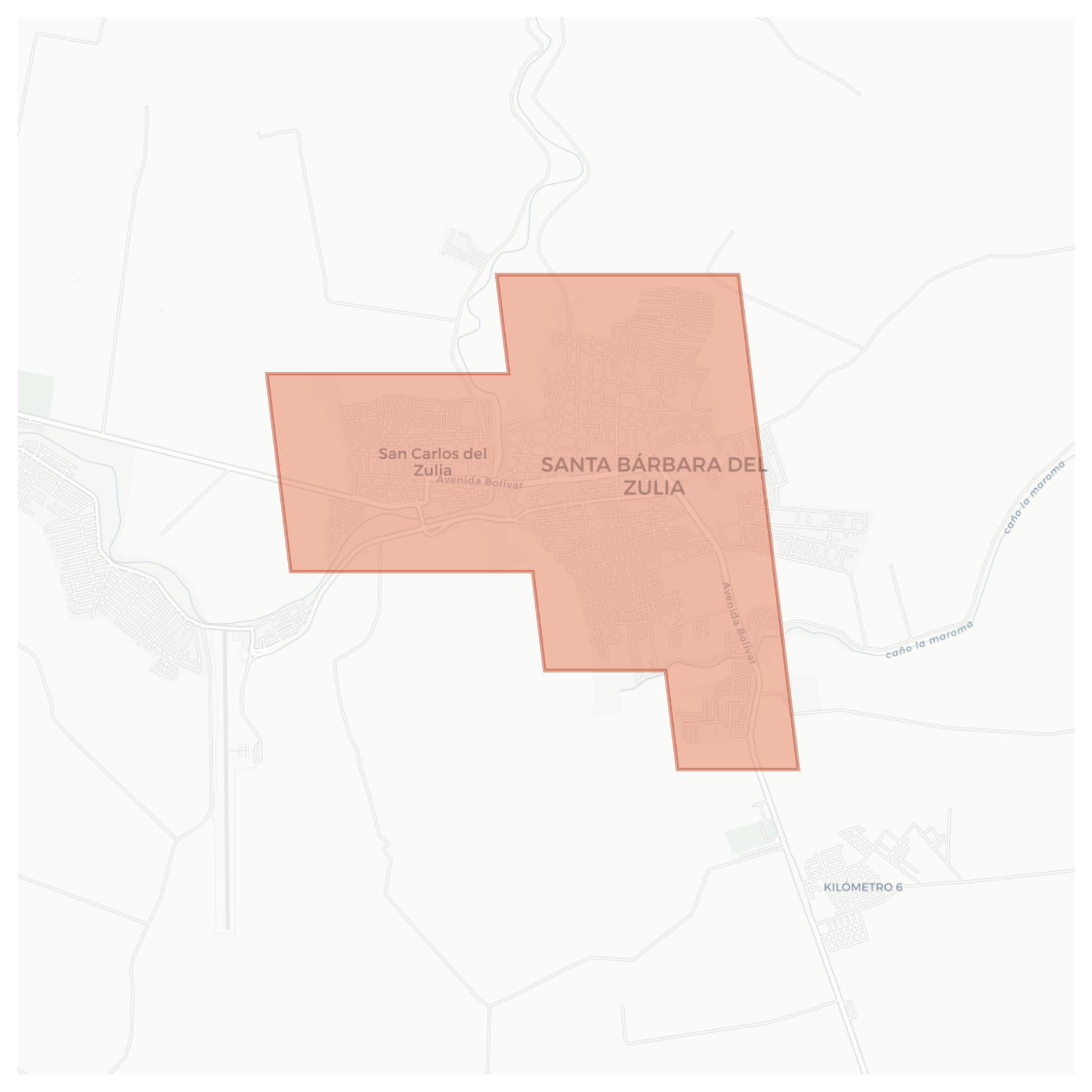 Santa Bárbara del Zulia geographic map