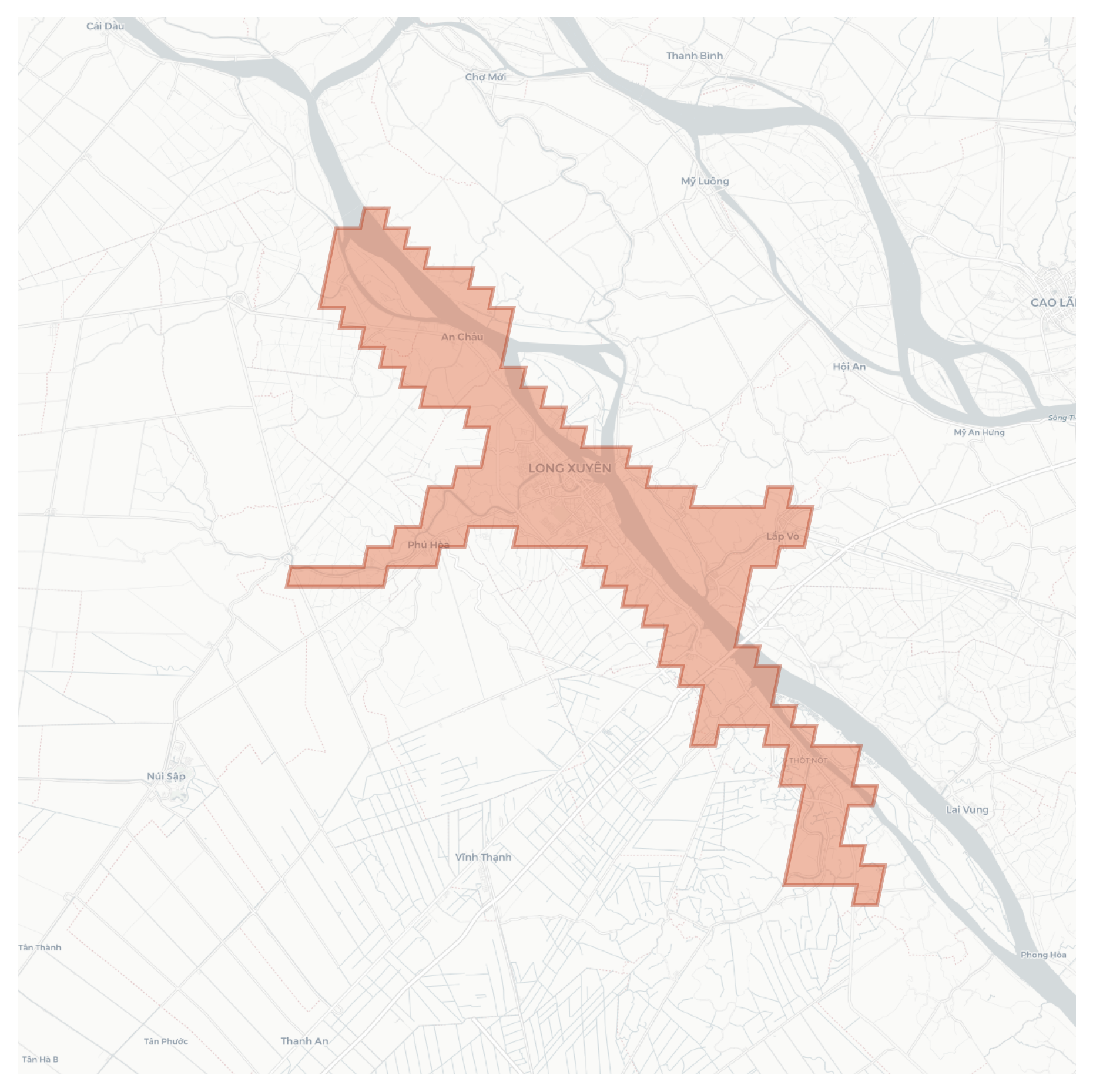 Long Xuyên geographic map