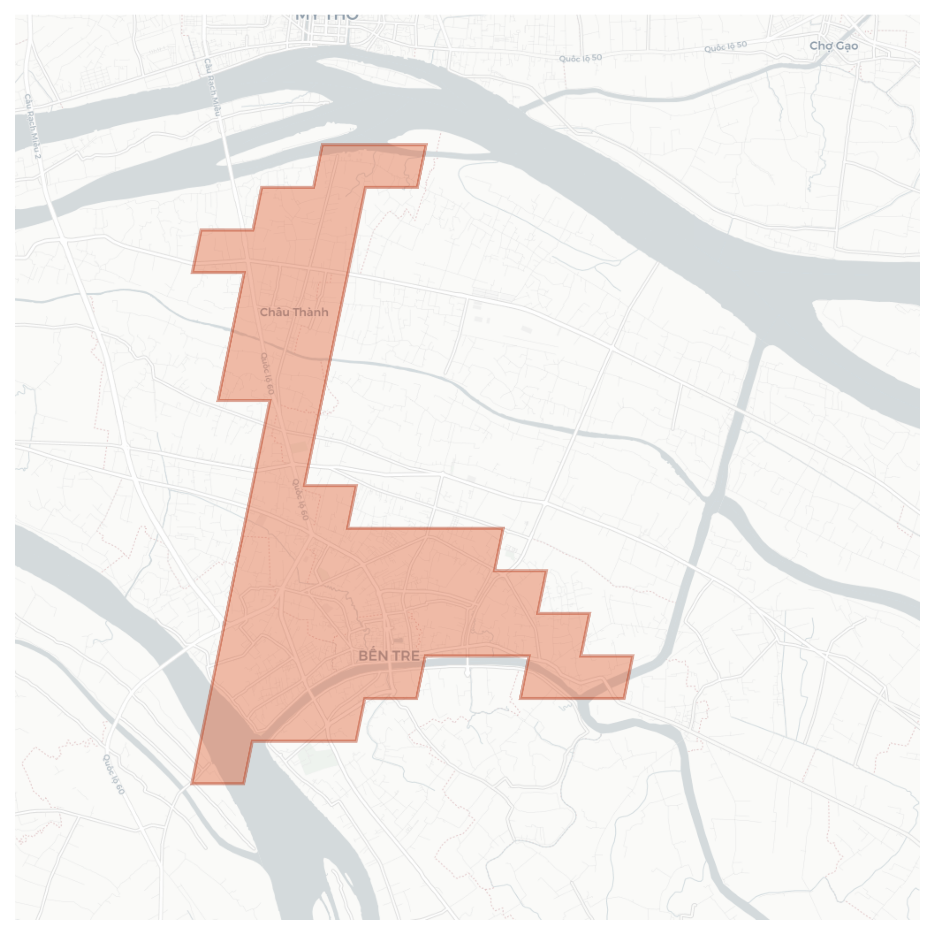 Bến Tre geographic map