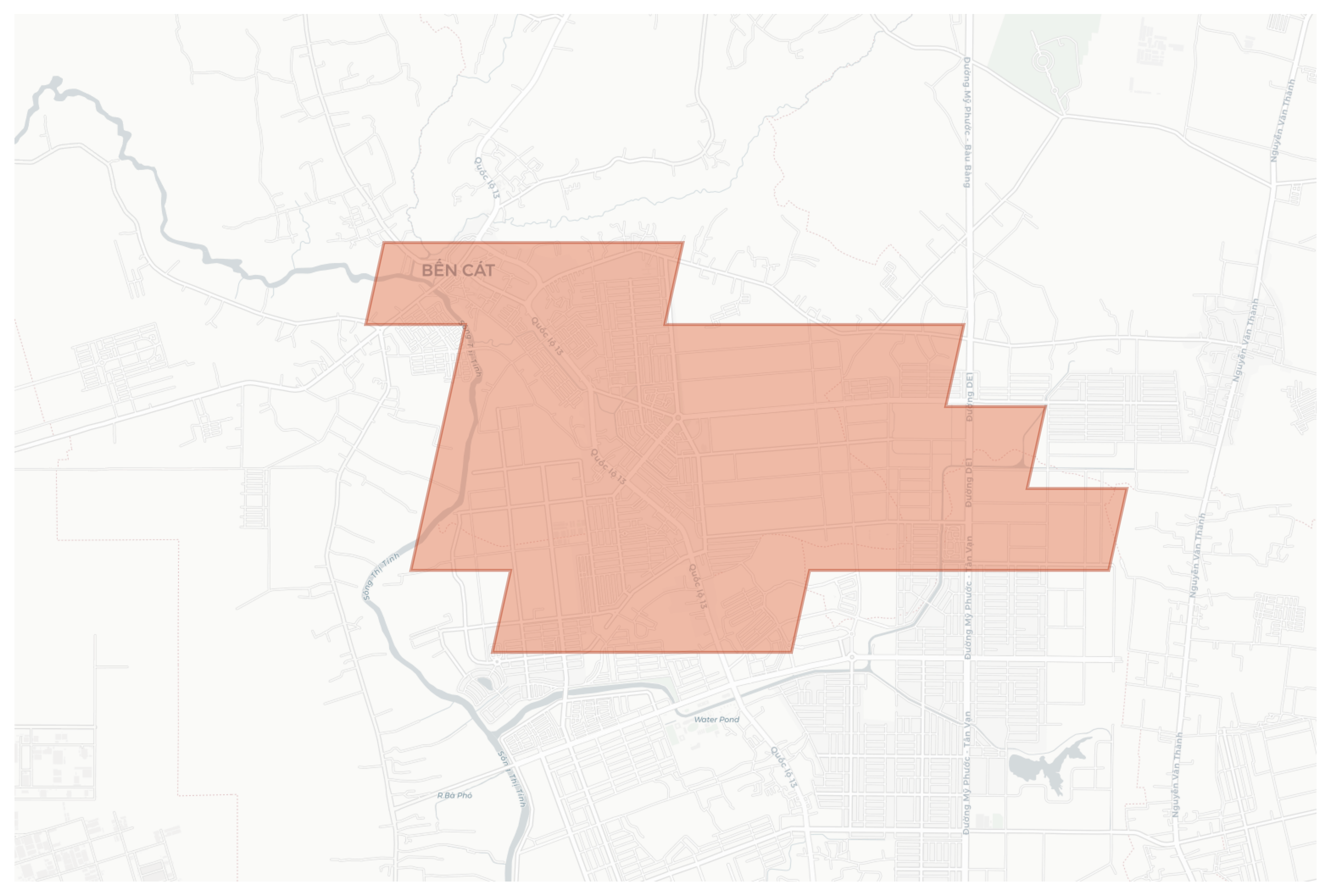 Bến Cát geographic map