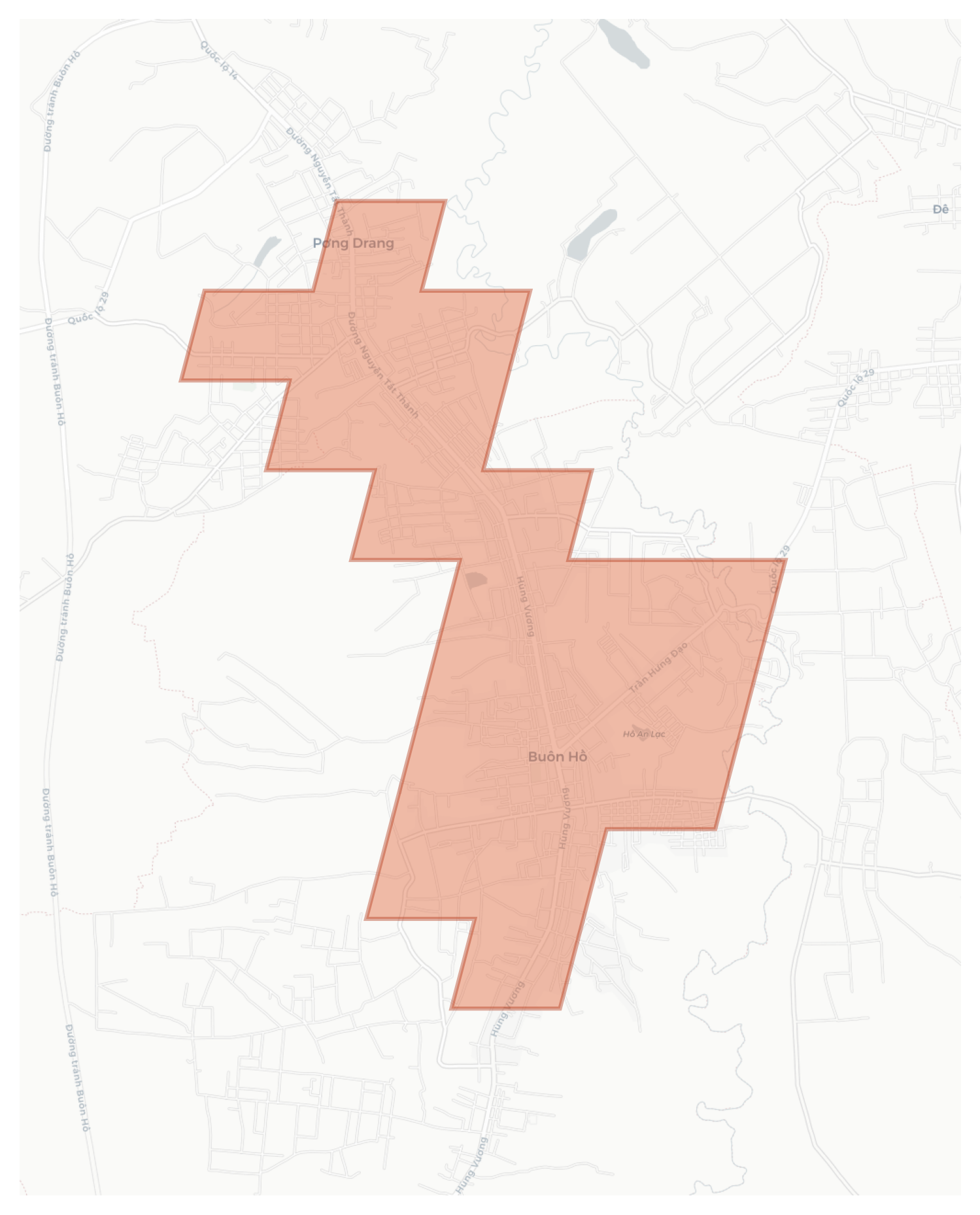 Buôn Hồ geographic map