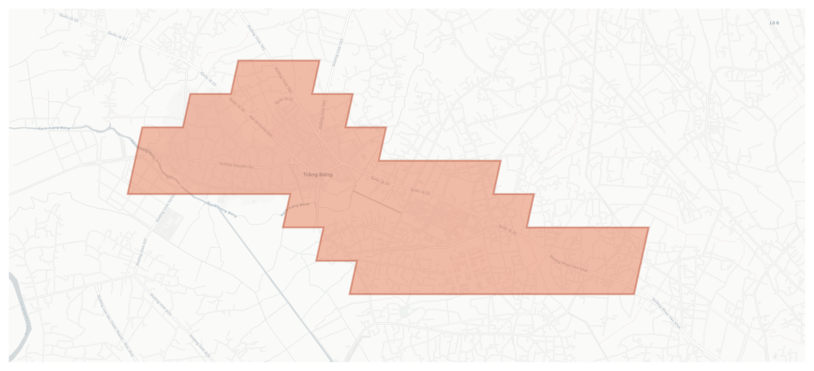 Trang Bang geographic map