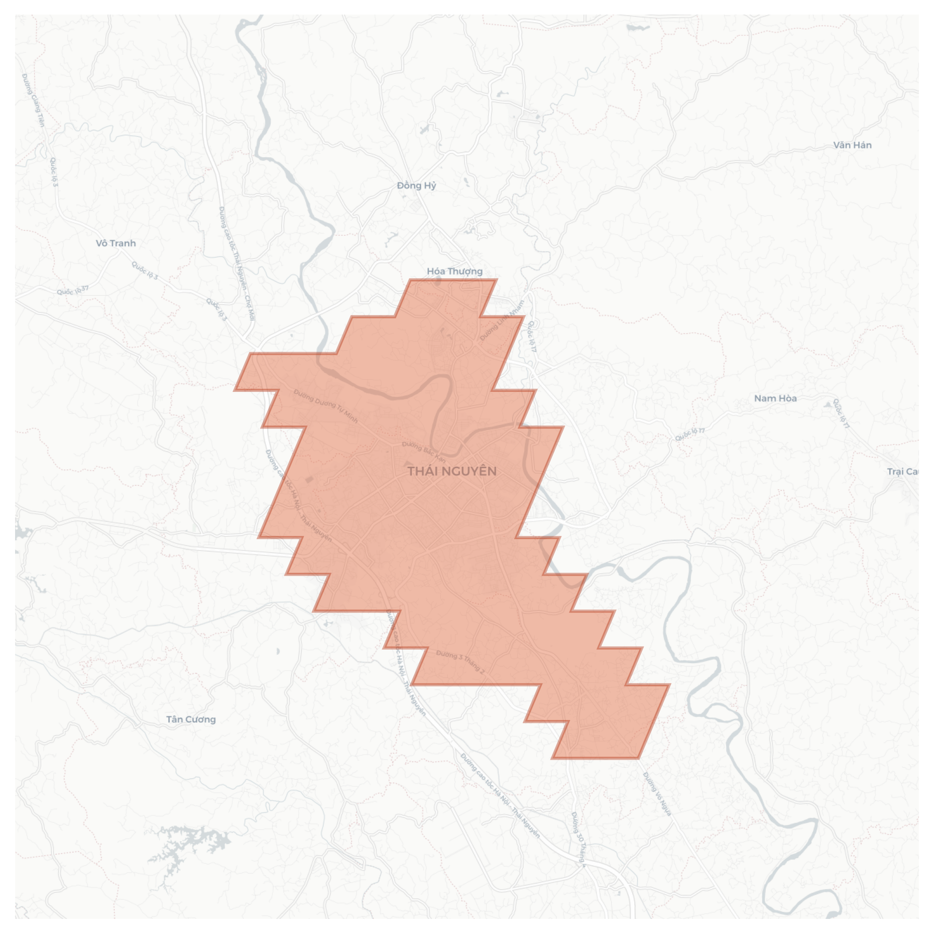 Thái Nguyên geographic map