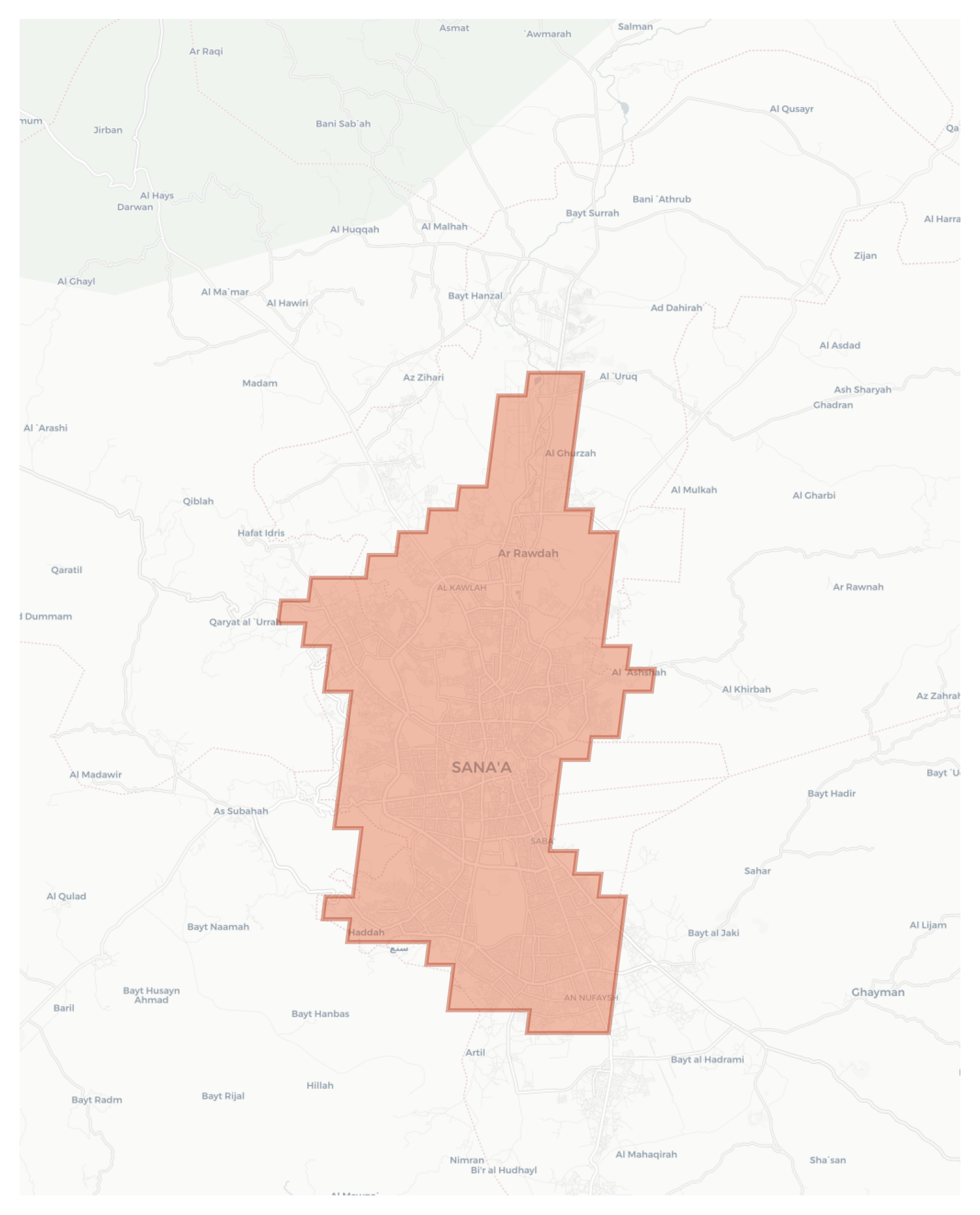 Sana'a geographic map