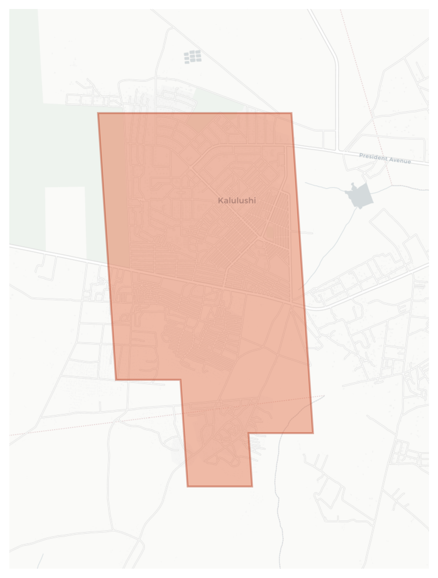 Kalulushi geographic map