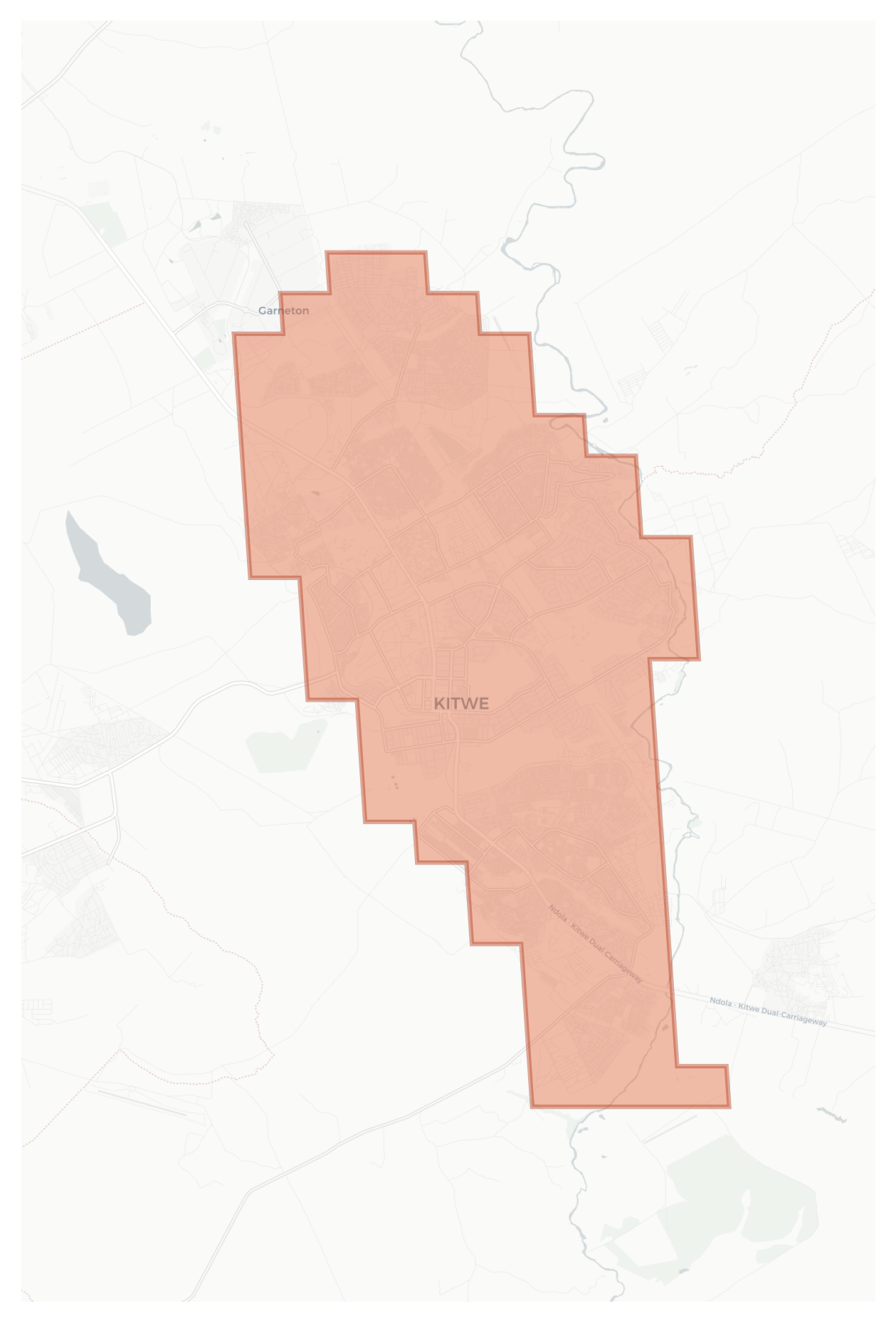 Kitwe geographic map