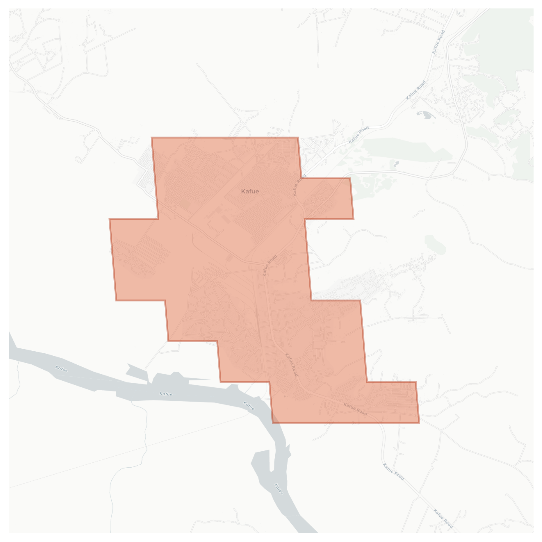 Kafue geographic map