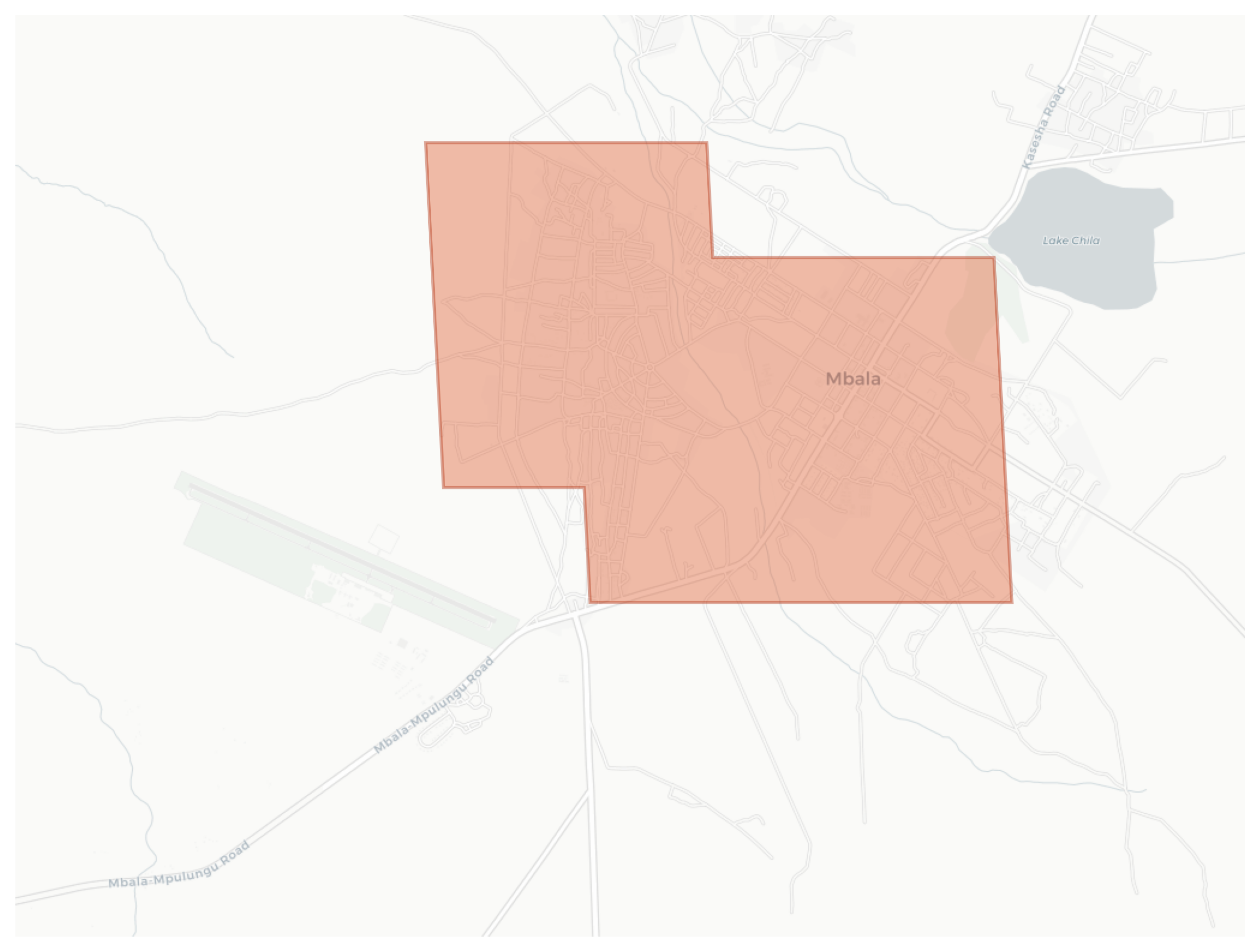 Mbala geographic map