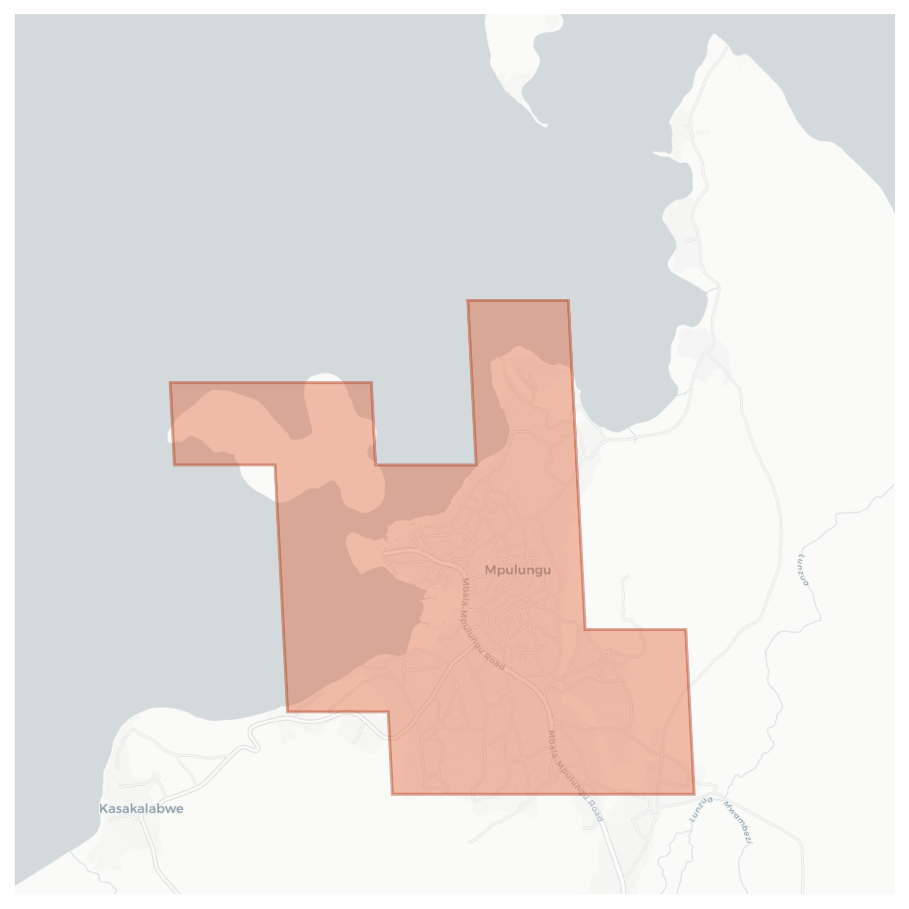Mpulungu geographic map