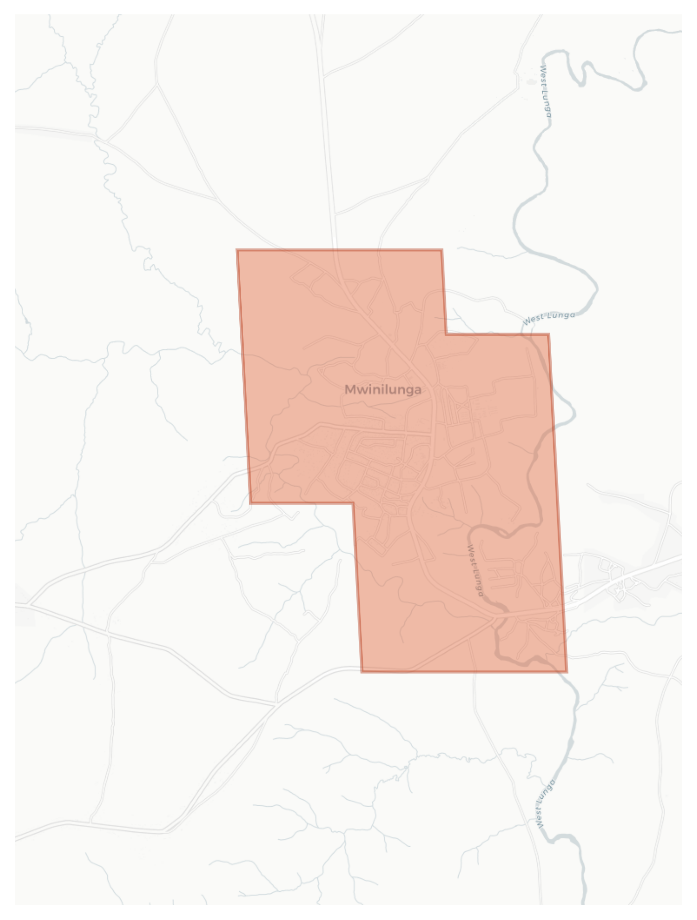 Mwinilunga geographic map