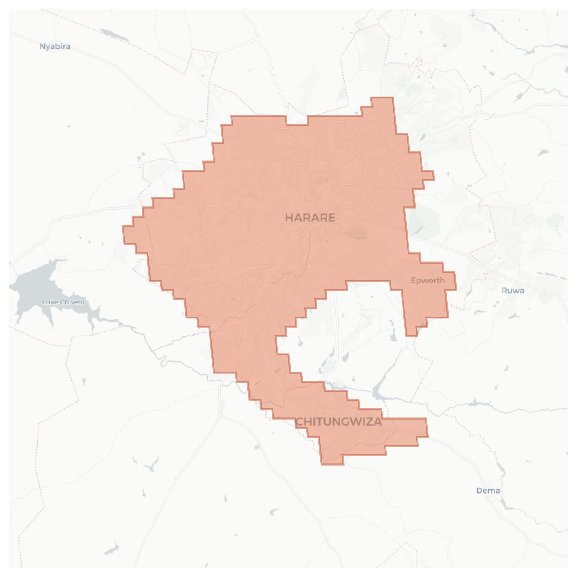 Harare geographic map