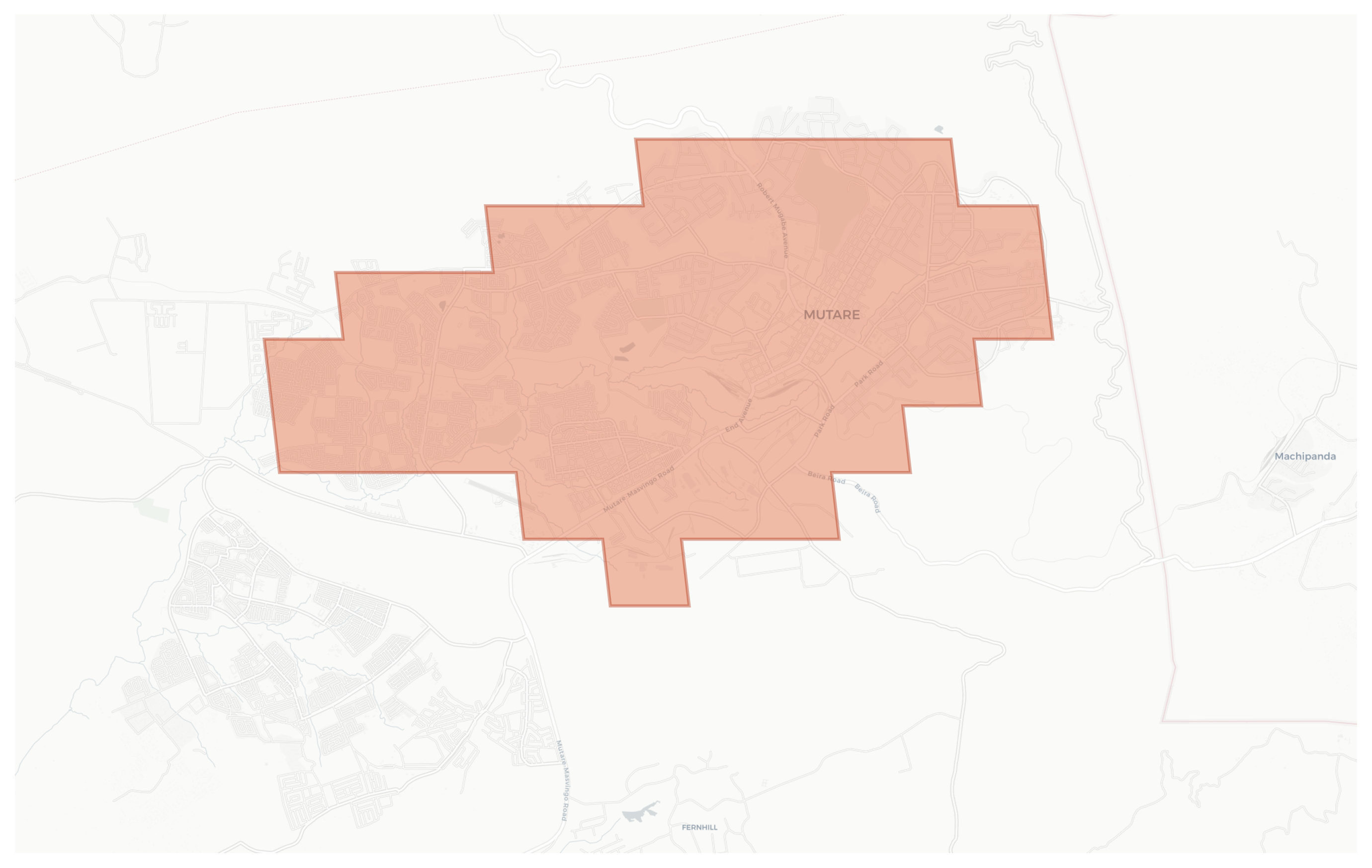 Mutare geographic map