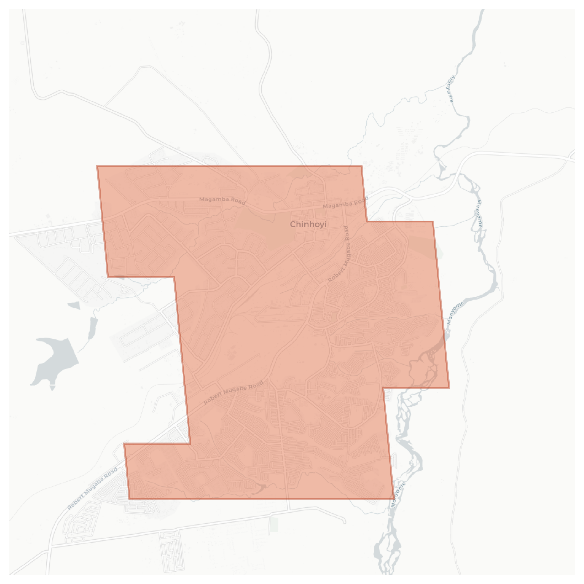 Chinhoyi geographic map