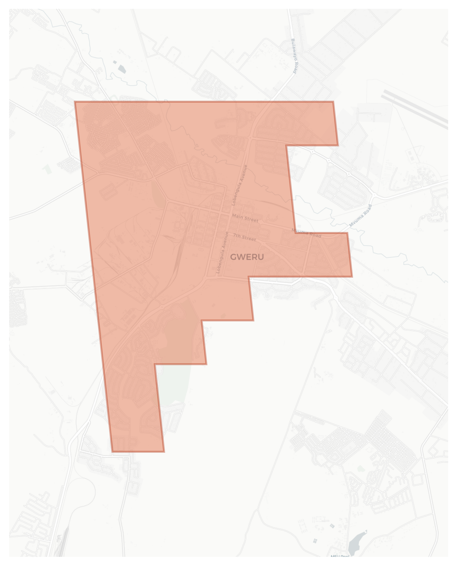 Gweru geographic map