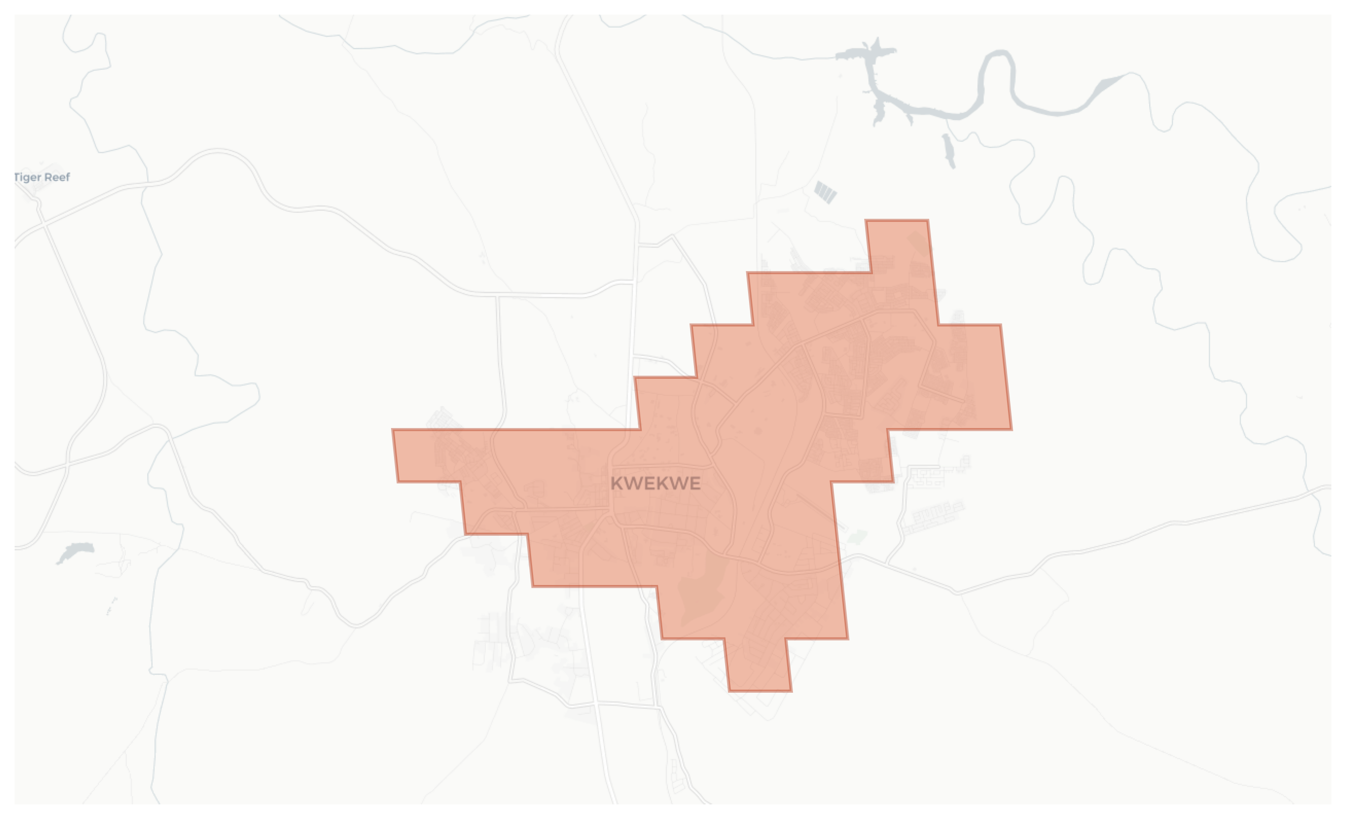 Kwekwe geographic map