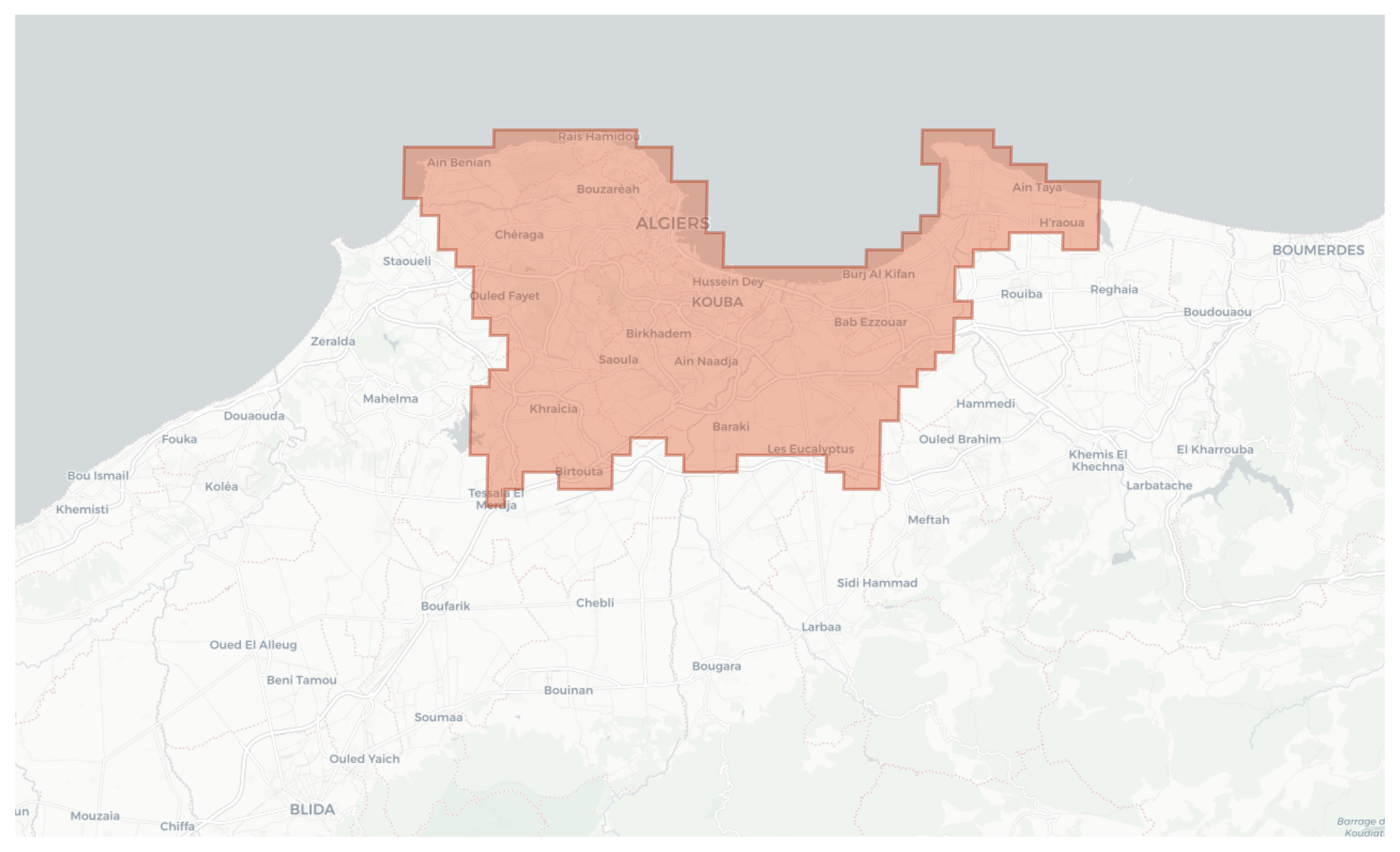 Algiers geographic map