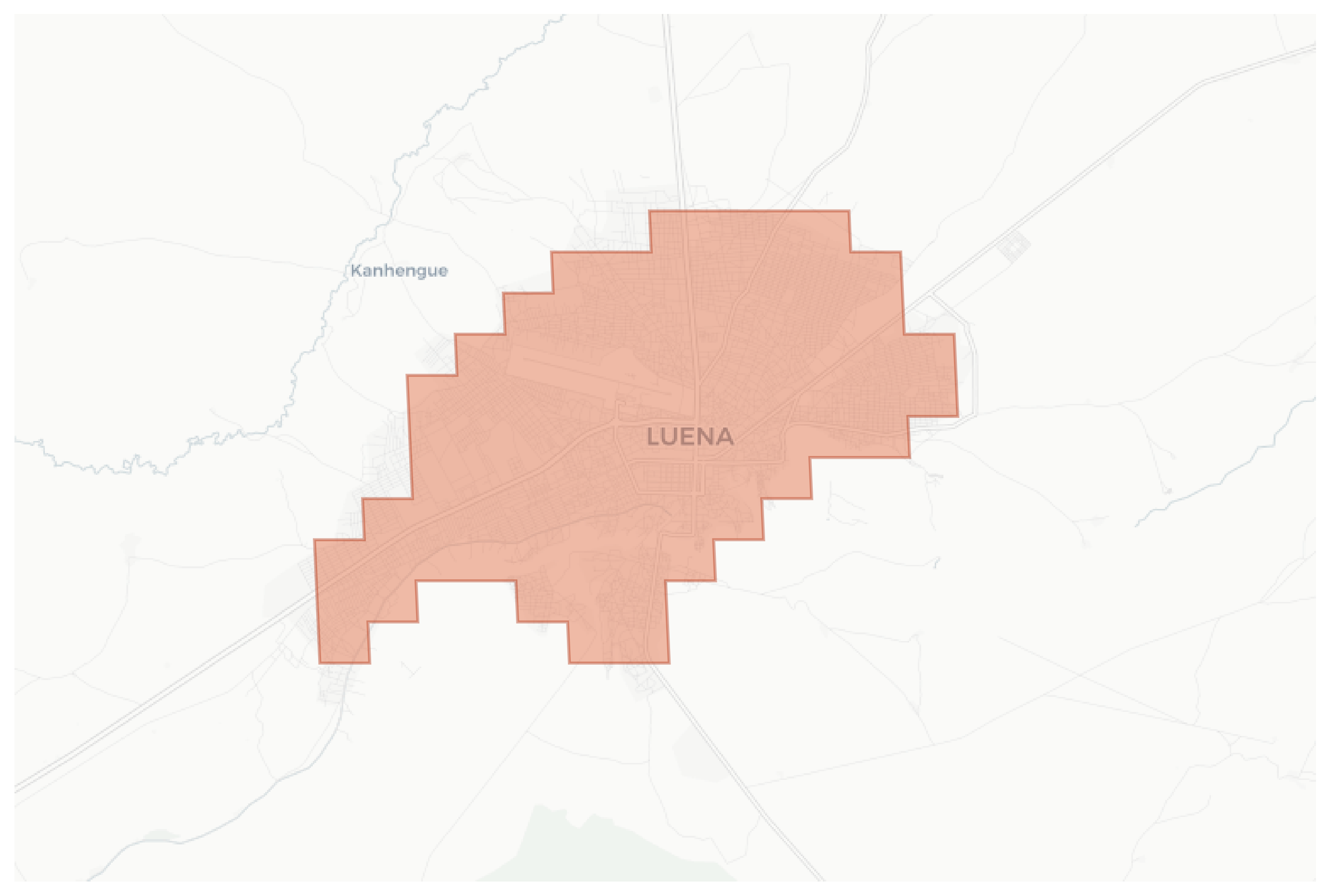 Luena geographic map