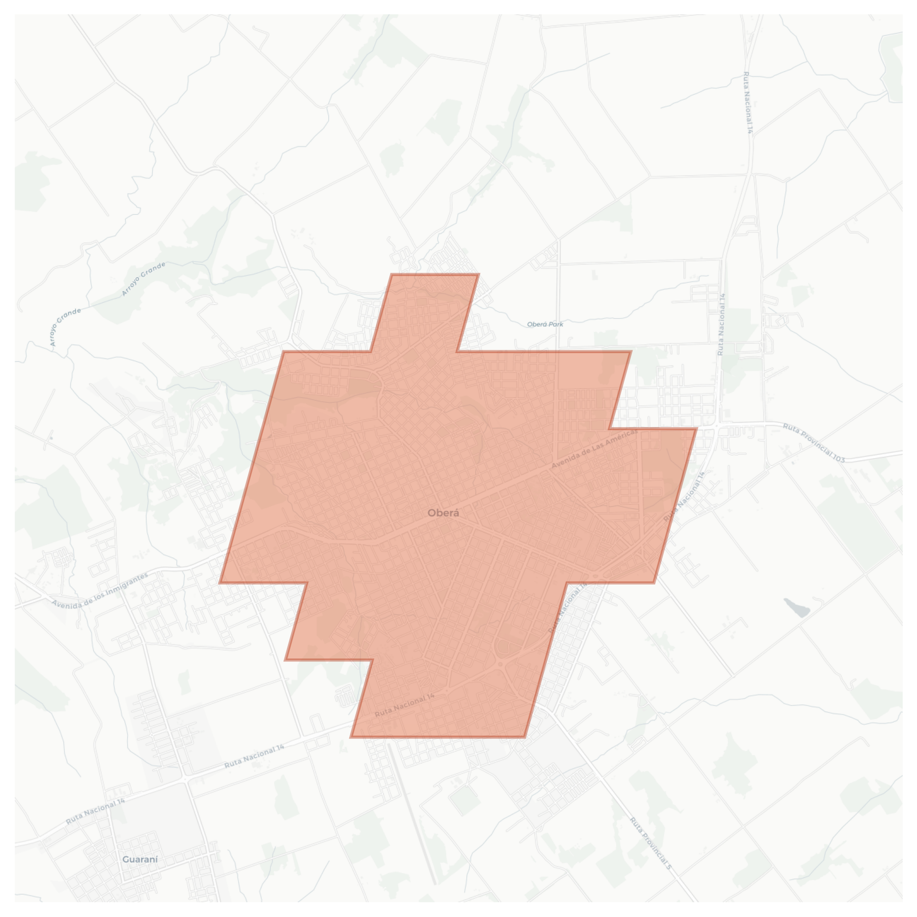 Oberá geographic map