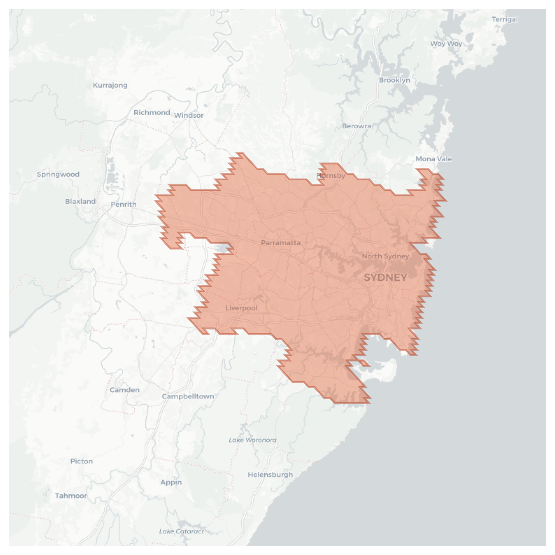 Sydney geographic map