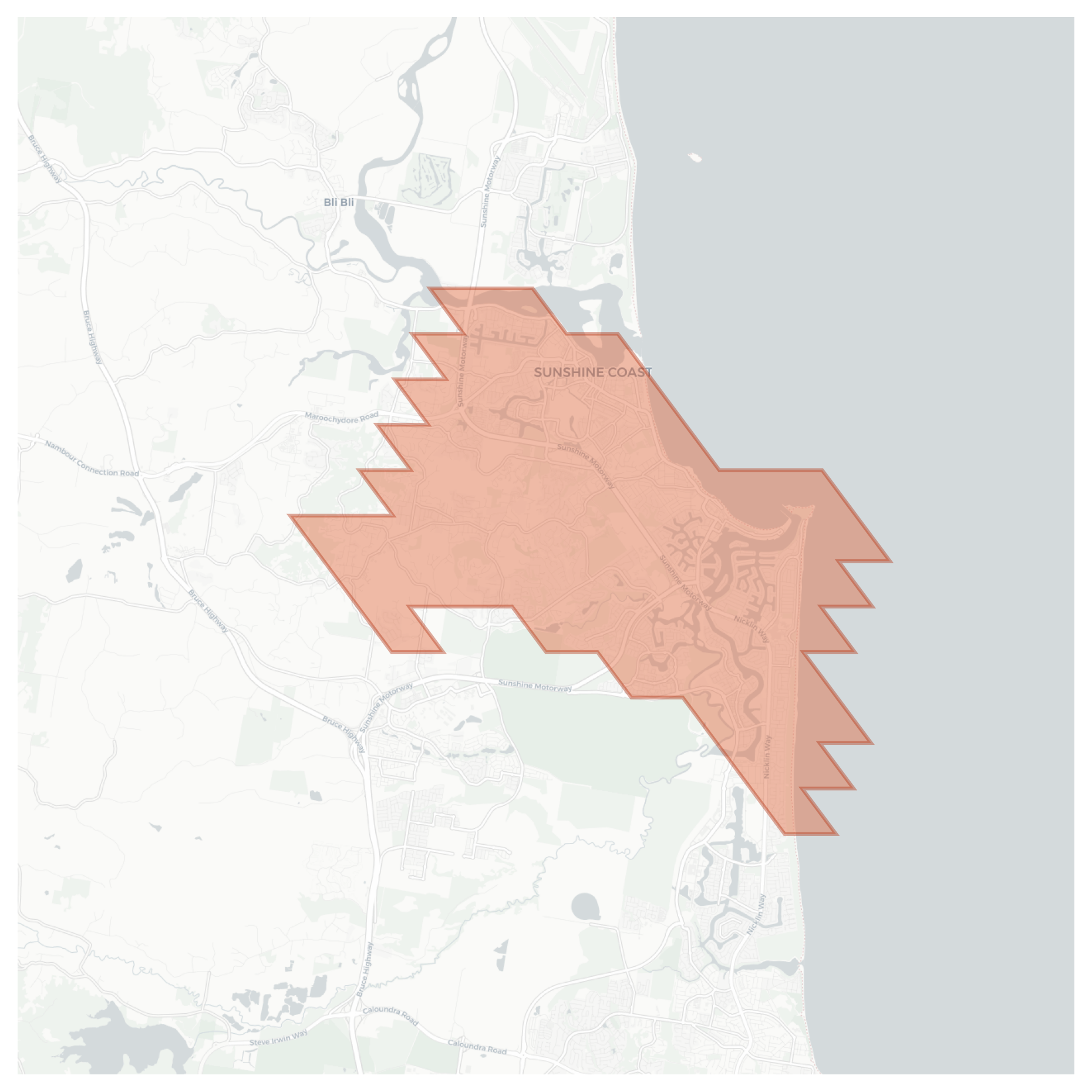 Sunshine Coast geographic map